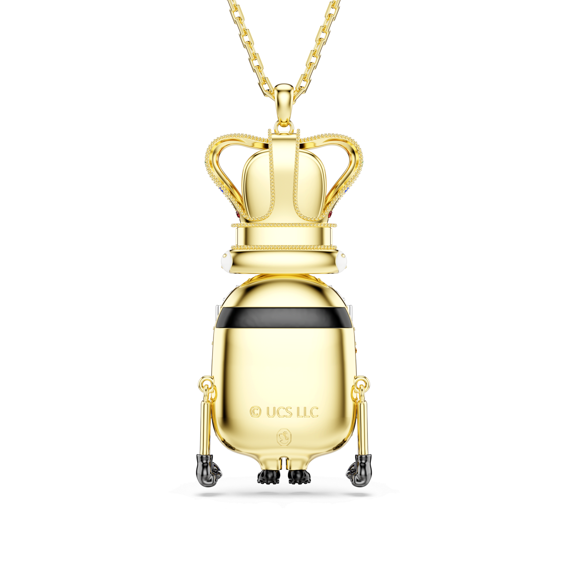 Minions King Bob pendant, Pavé, Multicolored, 18K gold finish