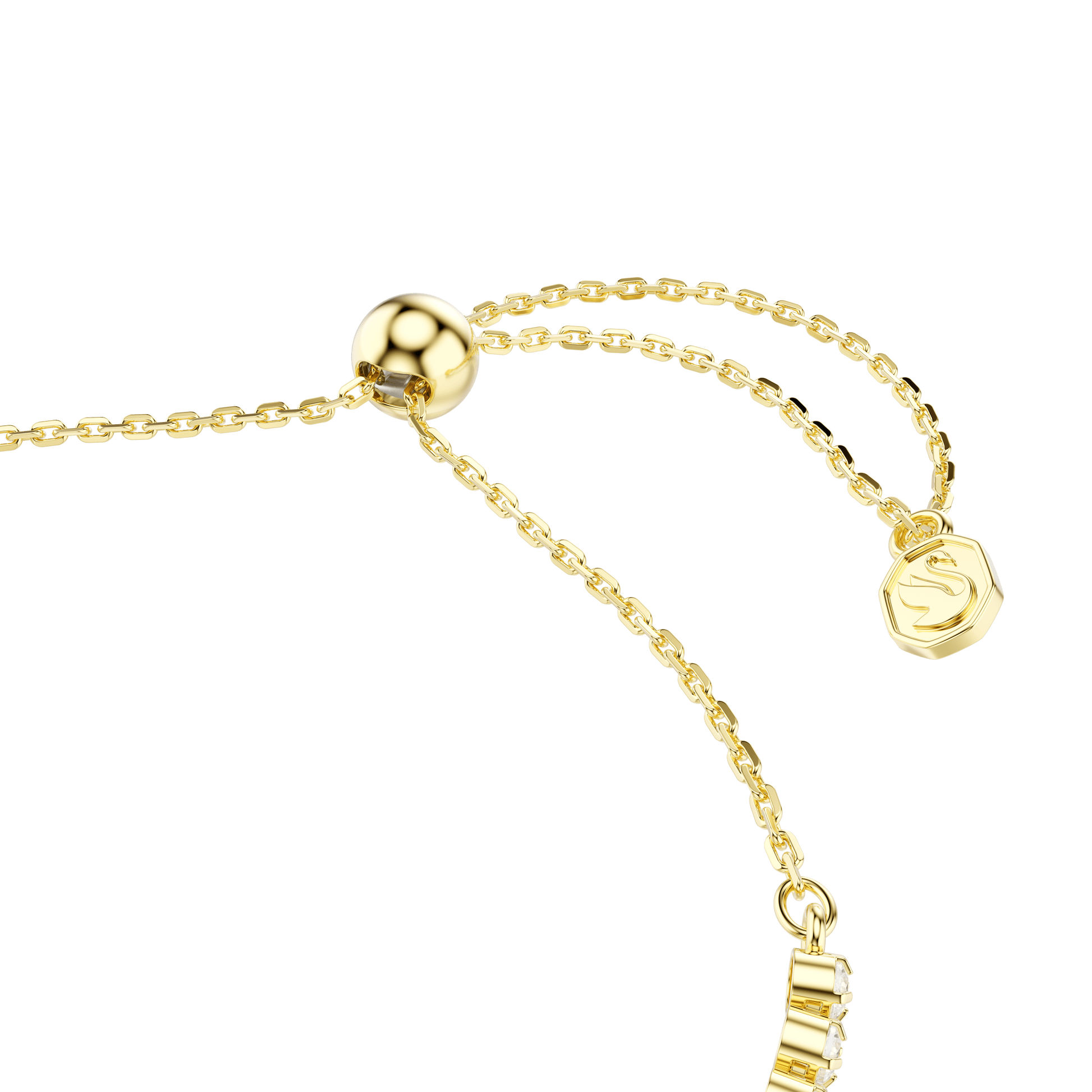 Idyllia bracelet, Mixed cuts, Heart with arrow, White, 18K gold finish