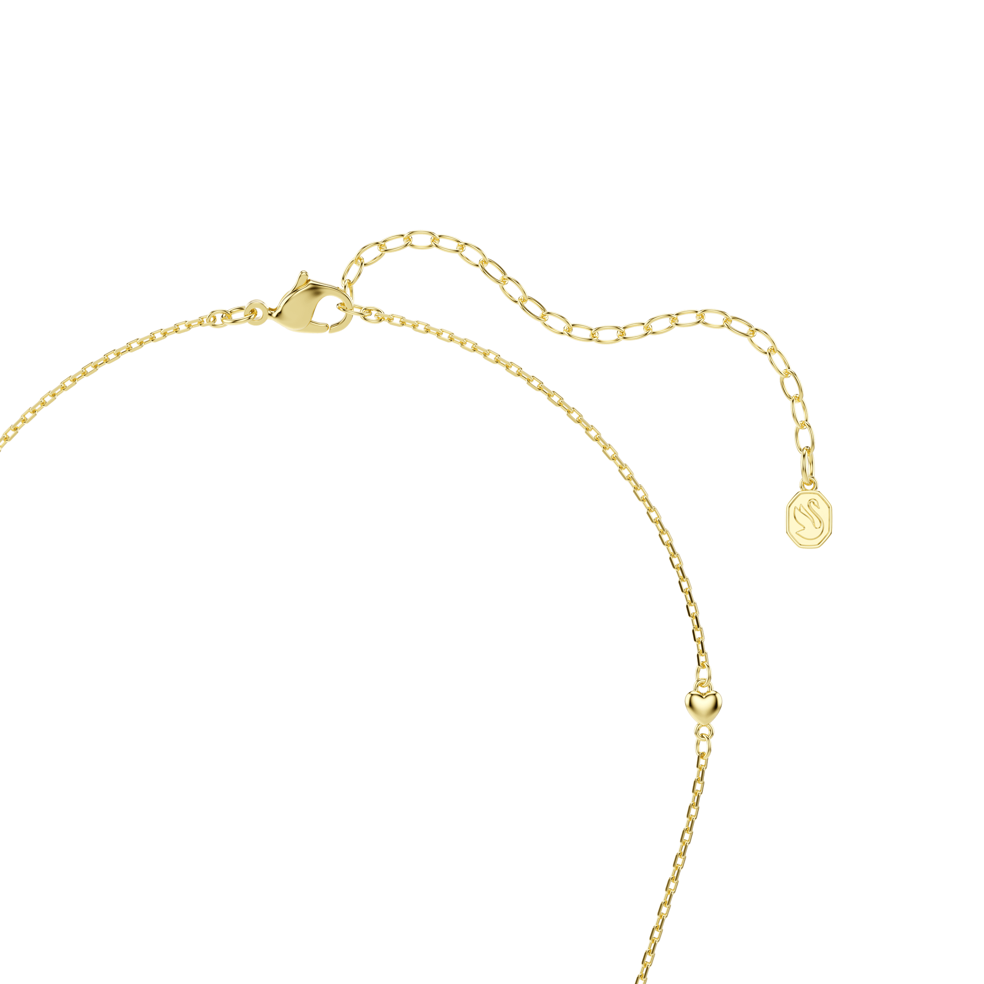 Idyllia pendant, Mixed cuts, Heart, White, 18K gold finish