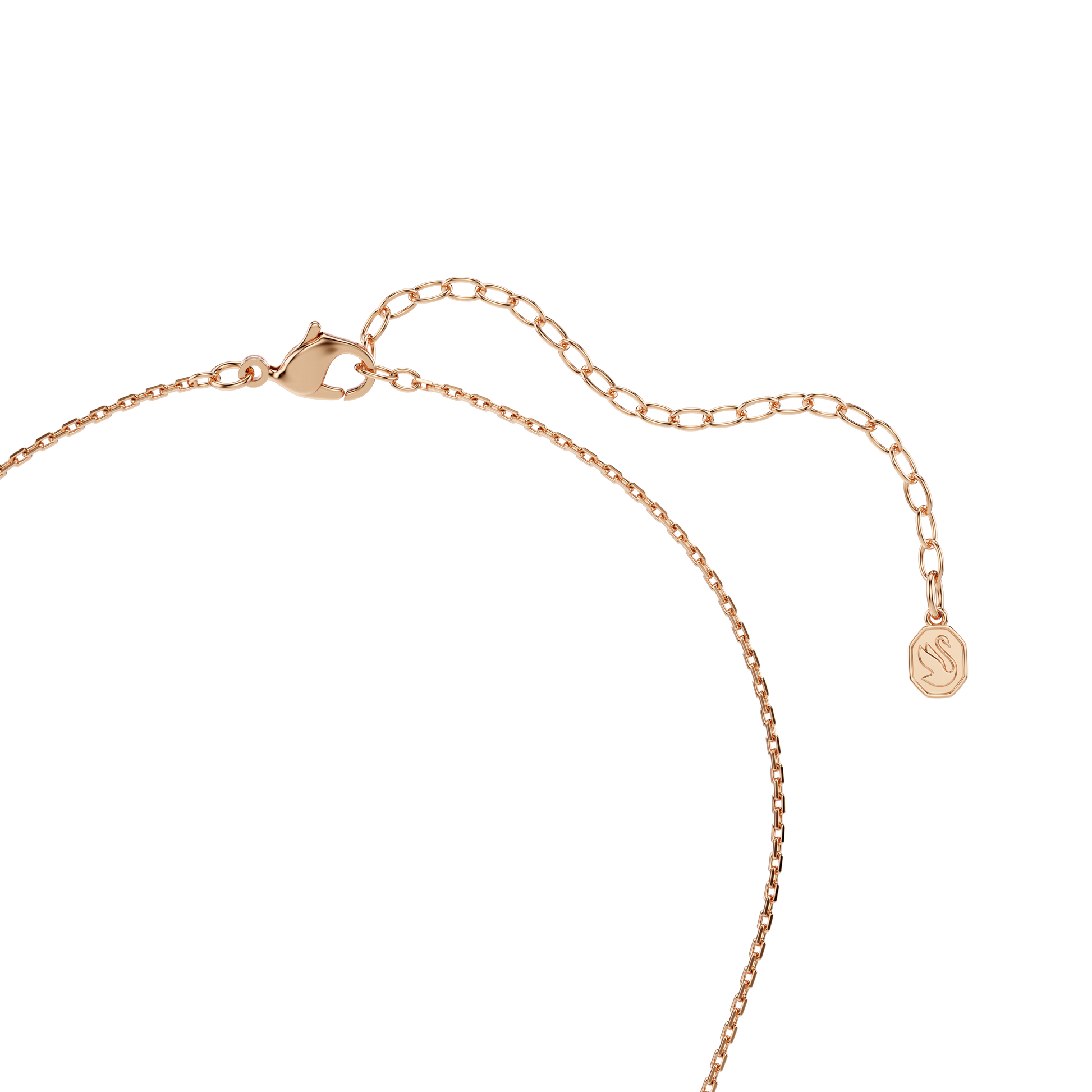 Constella pendant, Round cut, Dancing stone, Pink, 18K rose gold finish