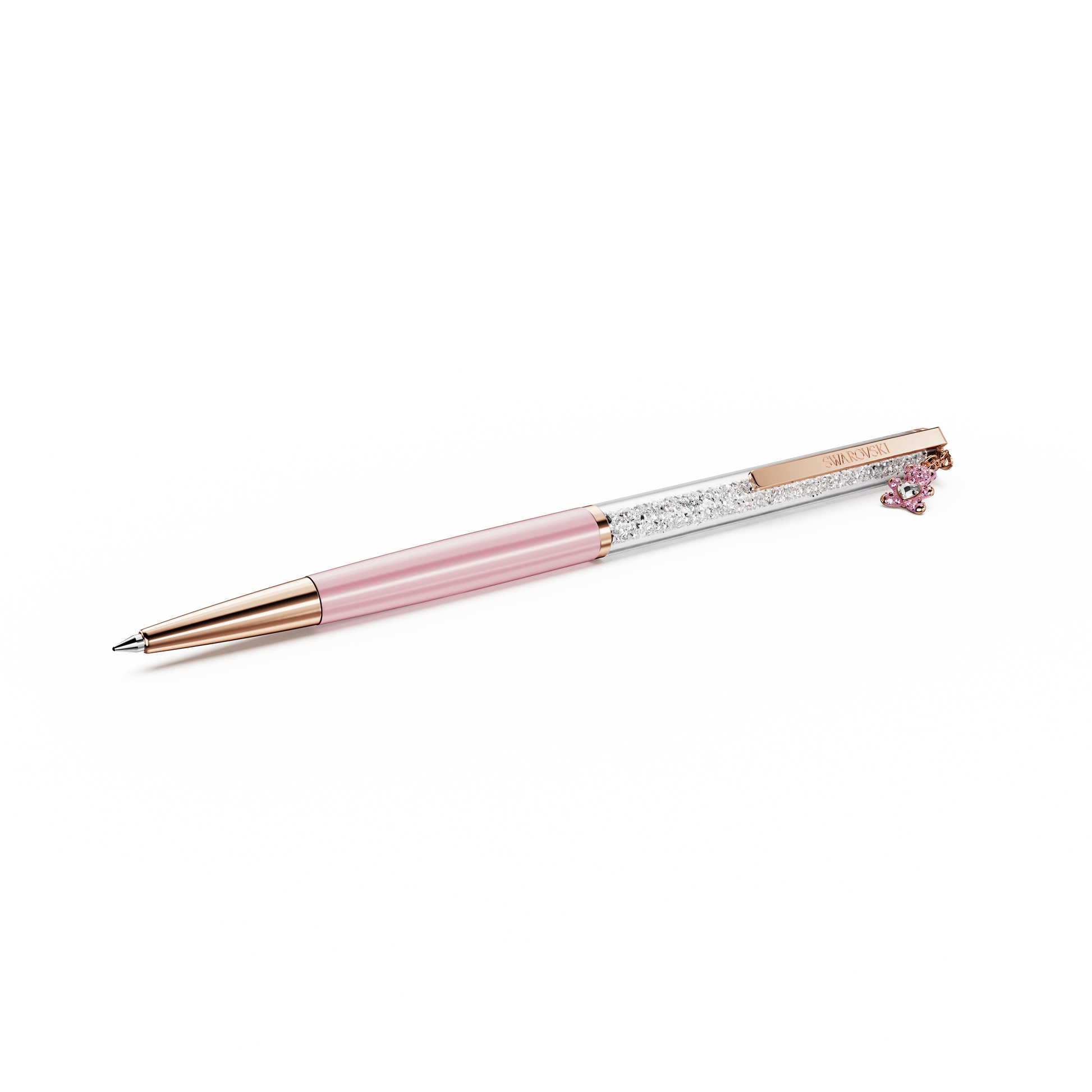 Crystalline ballpoint pen, Teddy, Pink, Pink lacquered, Rose gold-tone plated