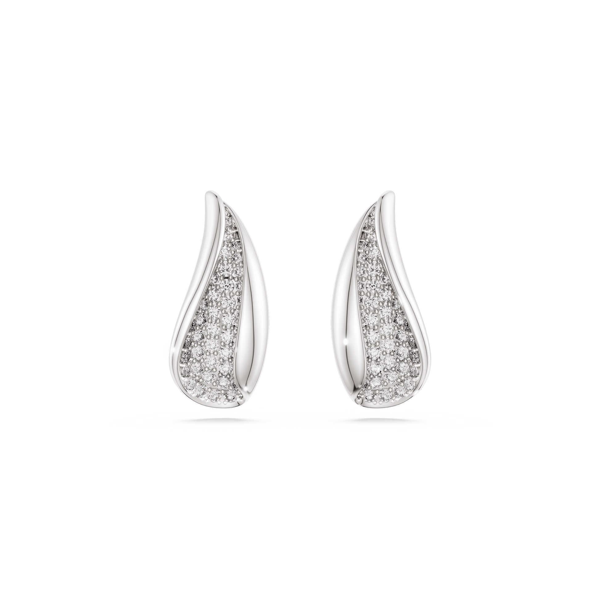 Swarovski Classica drop earrings, Round cut, White, Sterling silver