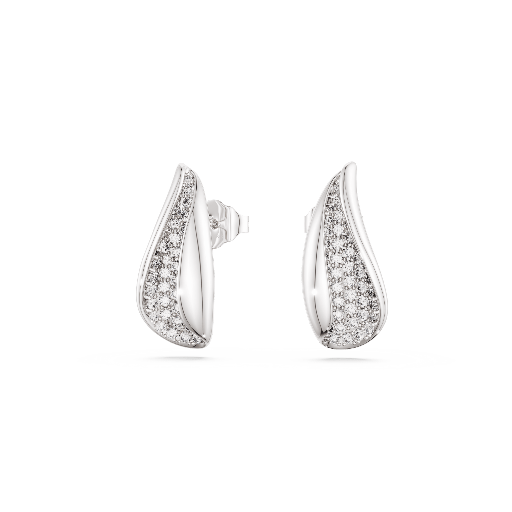 Swarovski Classica drop earrings, Round cut, White, Sterling silver