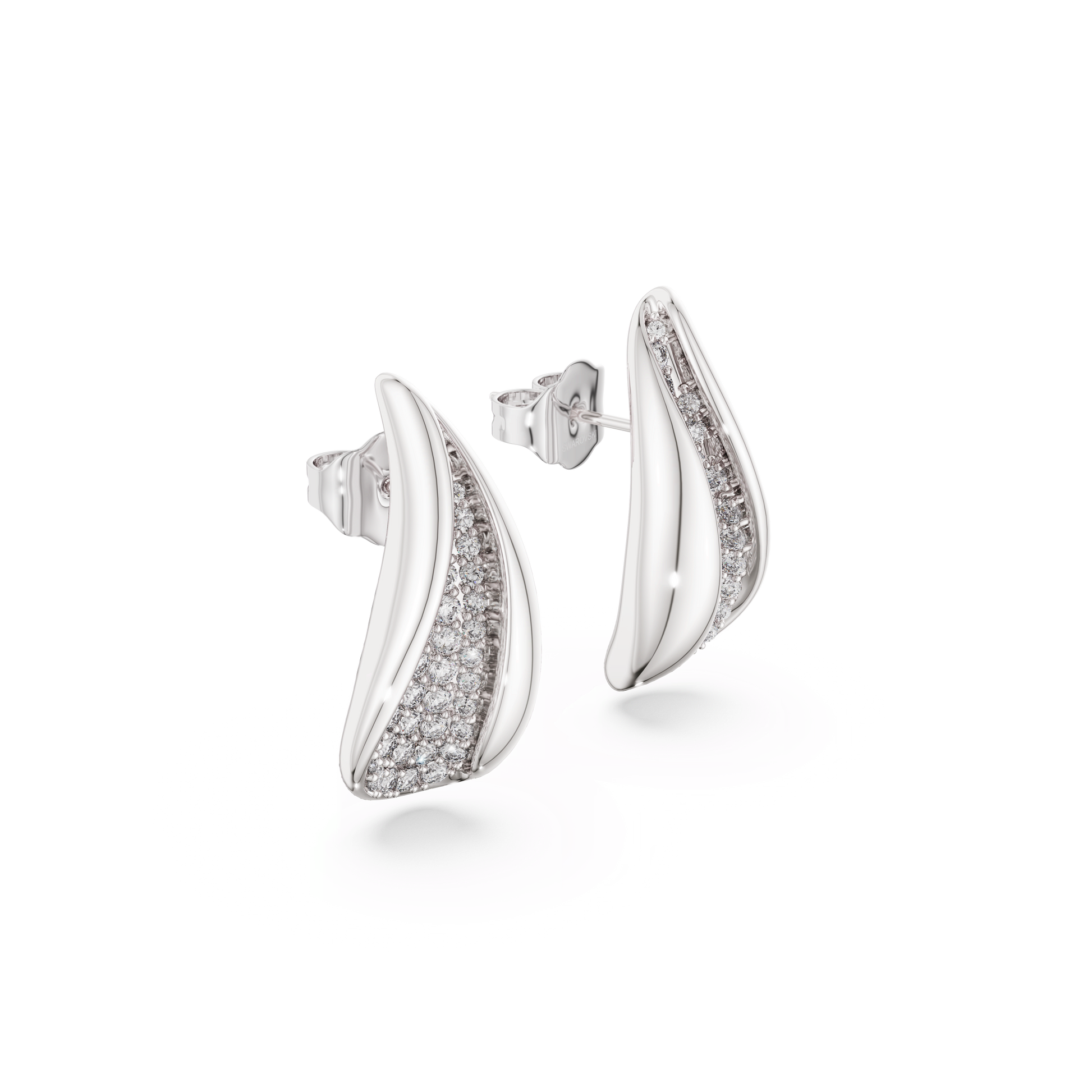 Swarovski Classica drop earrings, Round cut, White, Sterling silver
