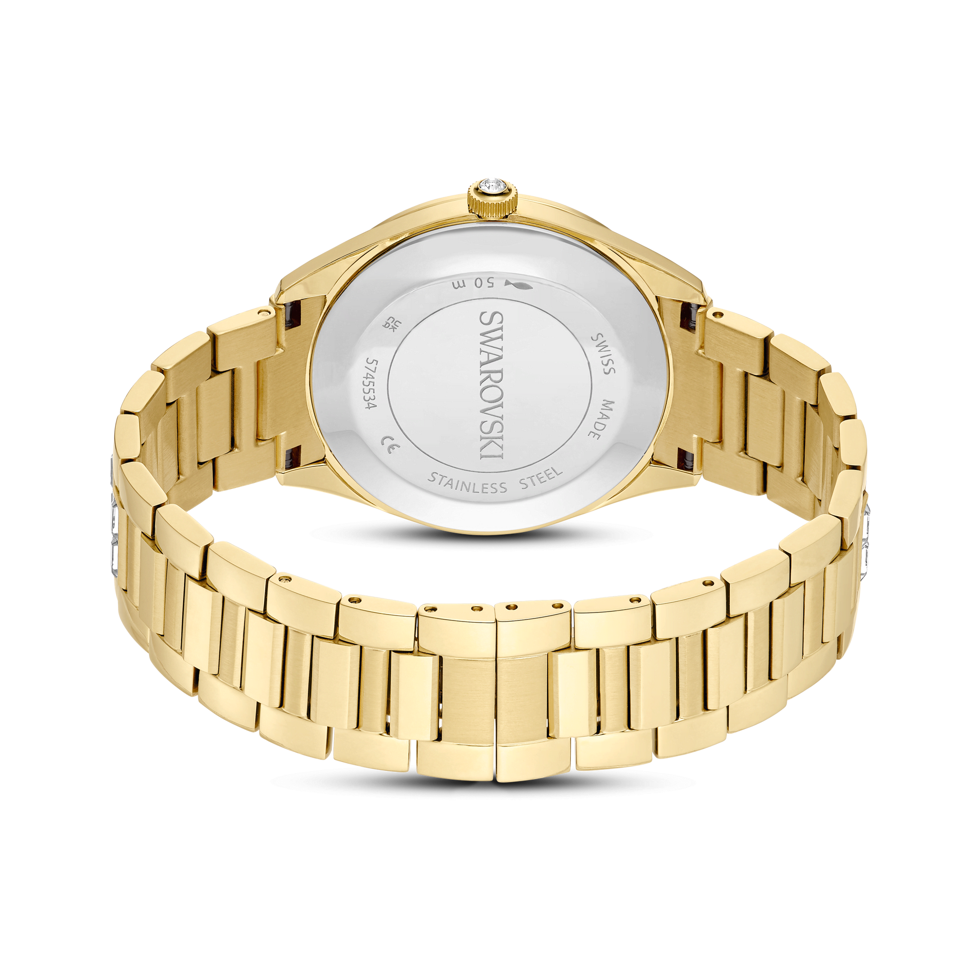 Matrix date watch, Swiss Made, Metal bracelet, Gold tone, Gold-tone finish