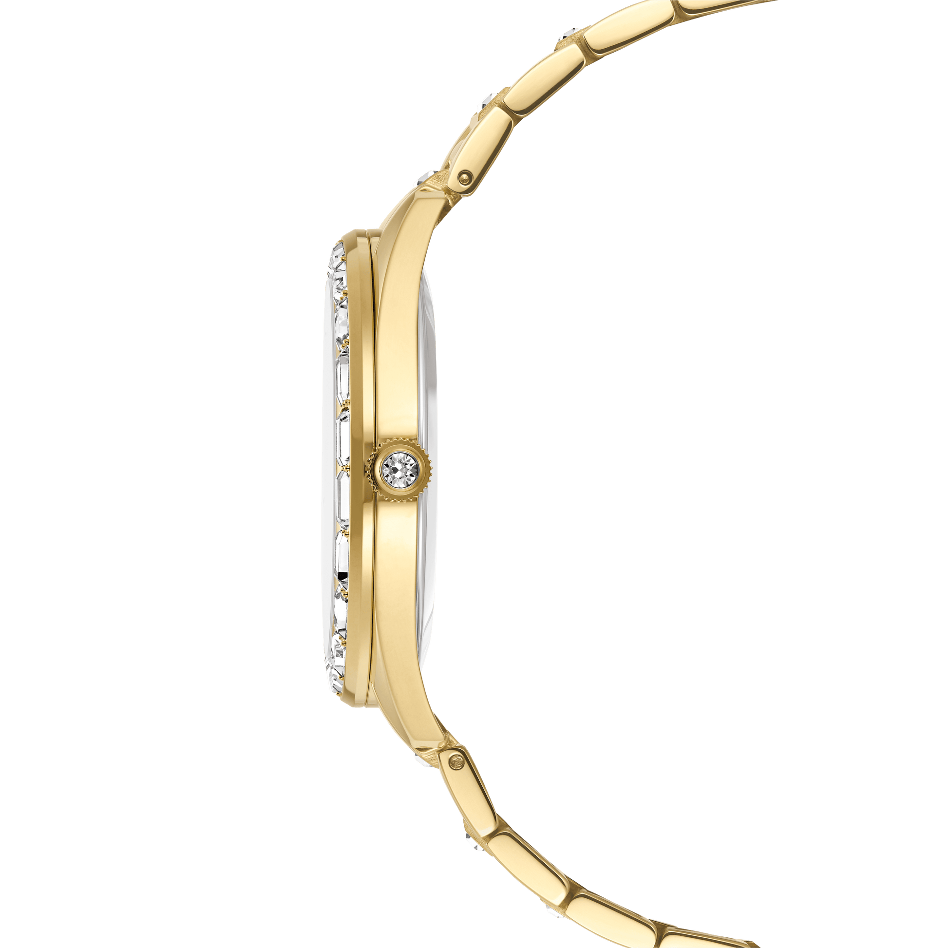 Matrix date watch, Swiss Made, Metal bracelet, Gold tone, Gold-tone finish