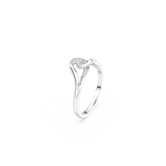 Swarovski Classica ring, Round cut, Interlocking, White, Sterling silver