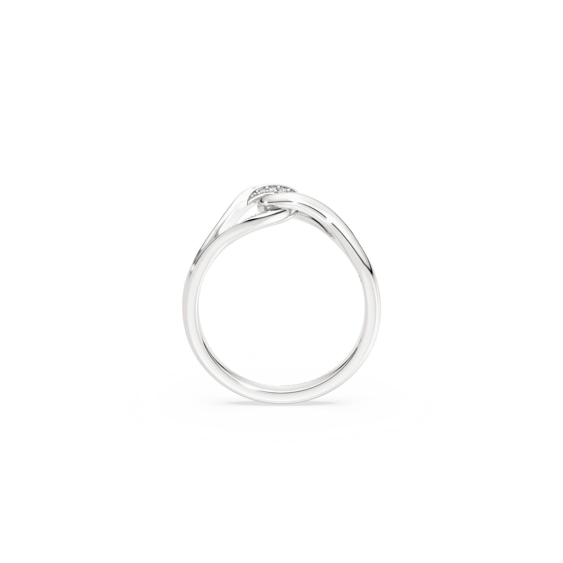 Swarovski Classica ring, Round cut, Interlocking, White, Sterling silver