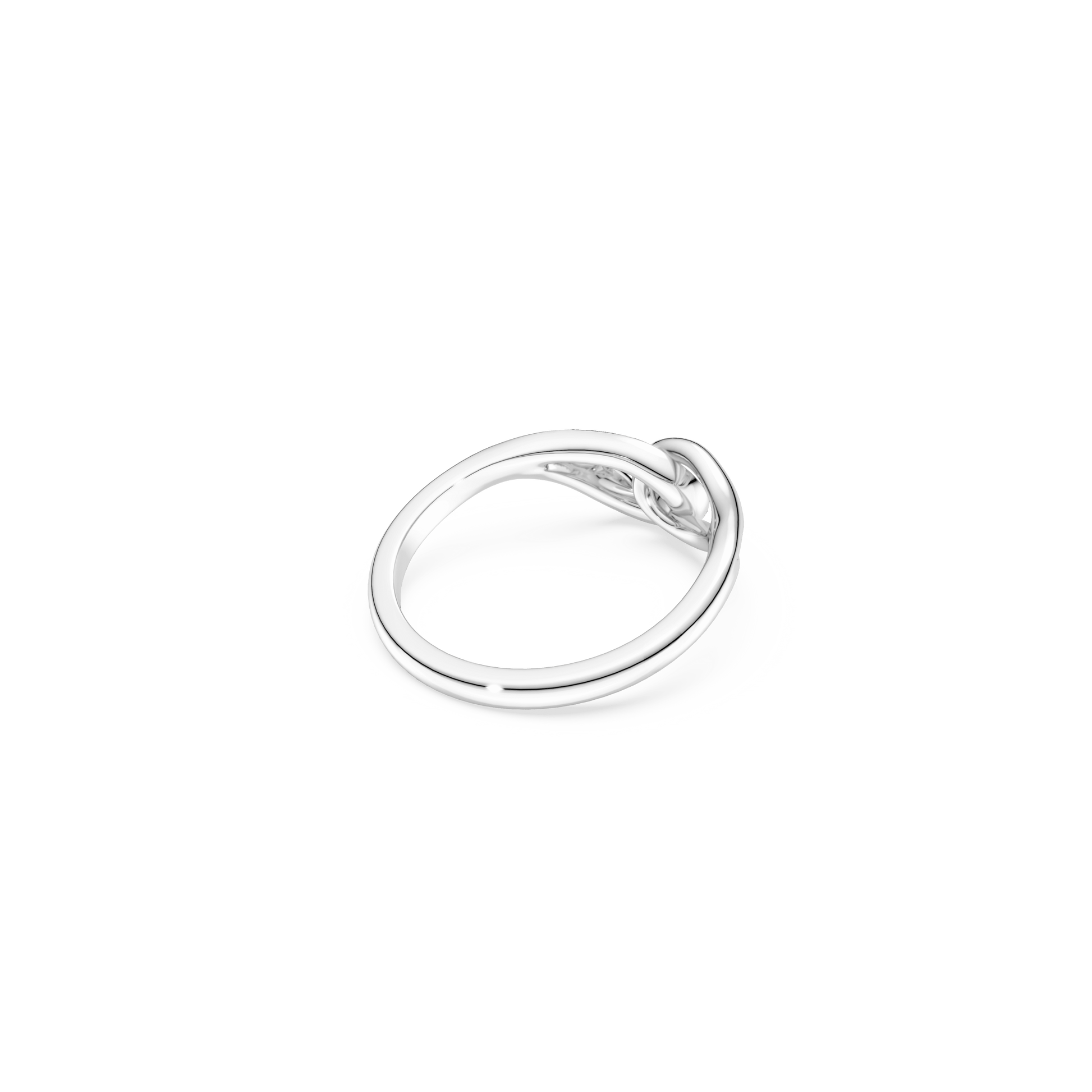 Swarovski Classica ring, Round cut, Interlocking, White, Sterling silver