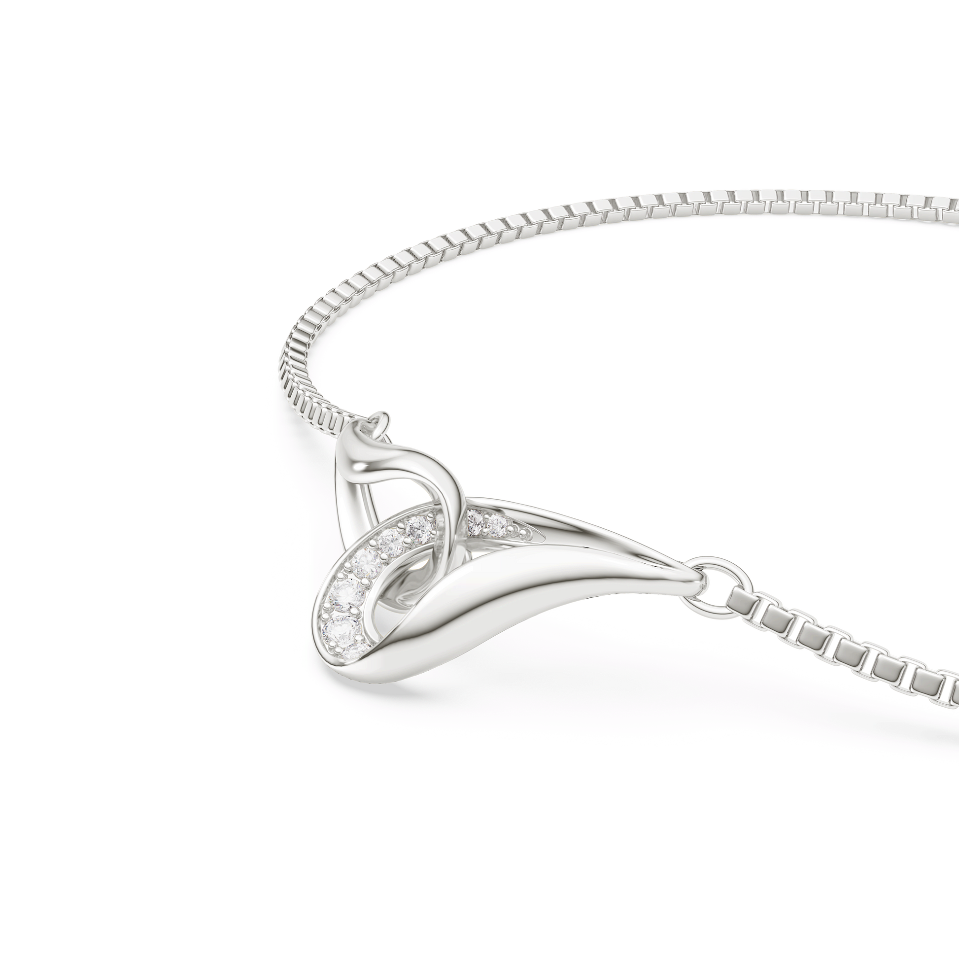 Swarovski Classica bracelet, Round cut, Interlocking, White, Sterling silver