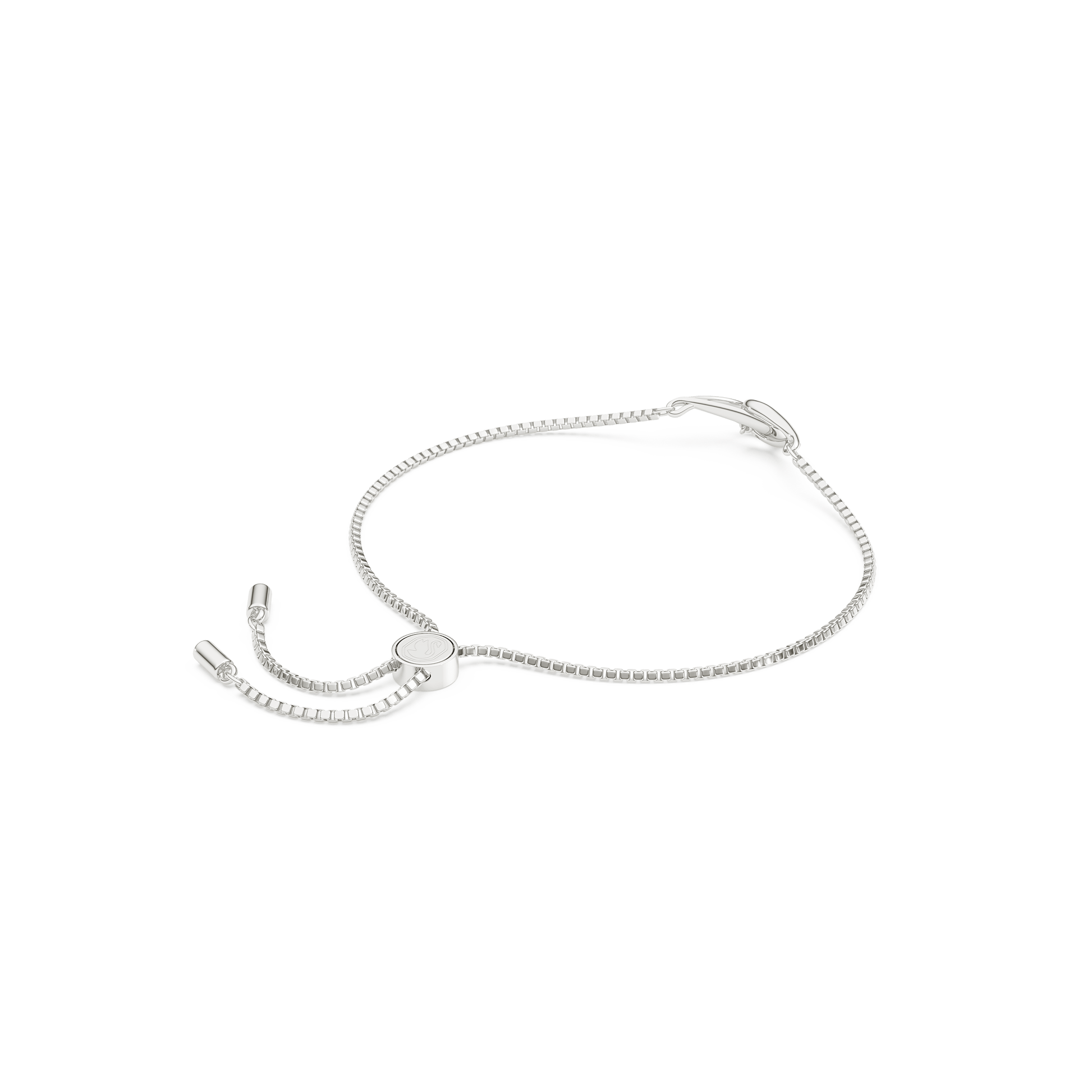 Swarovski Classica bracelet, Round cut, Interlocking, White, Sterling silver