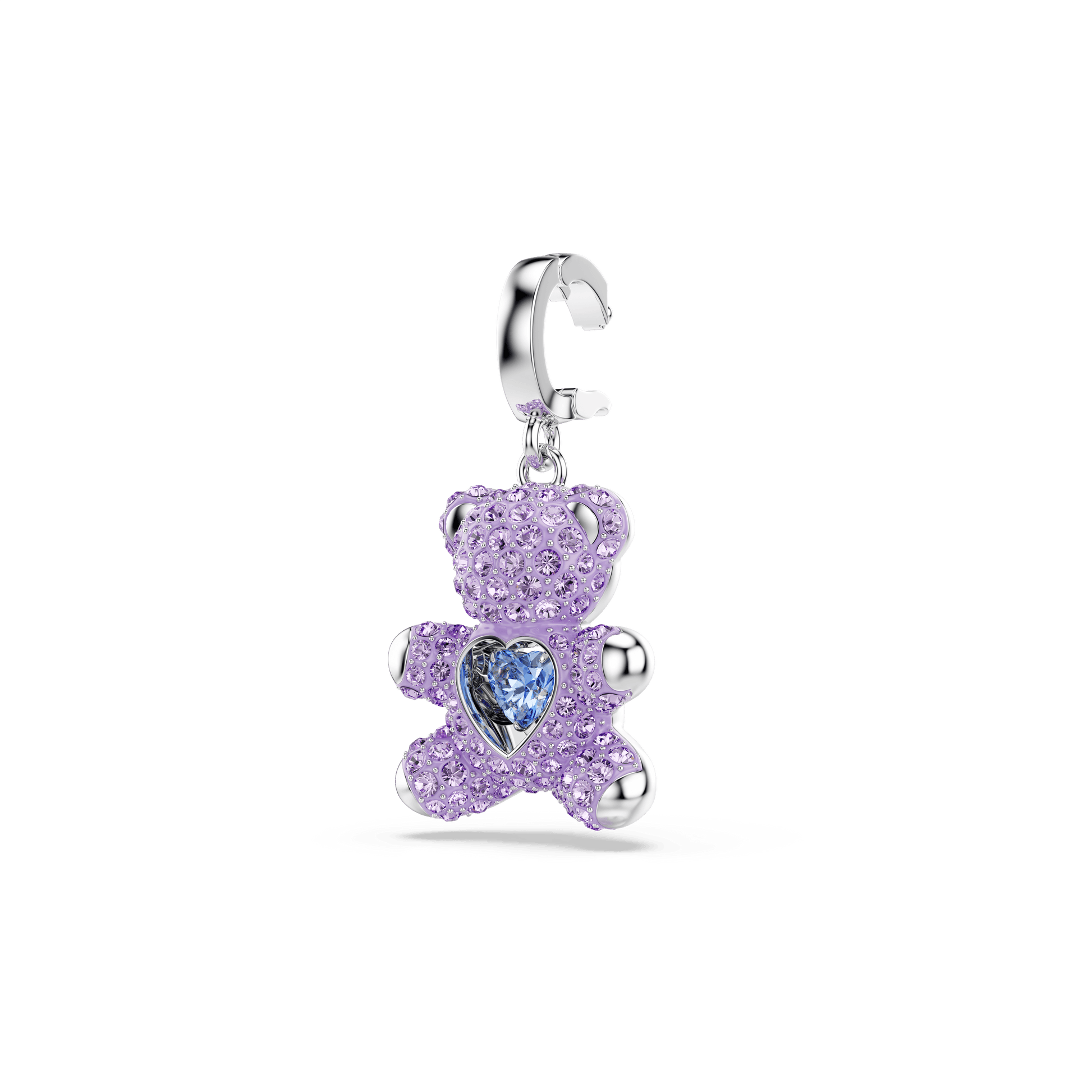 Idyllia charm, Mixed cuts, Teddy, Purple, Rhodium plated