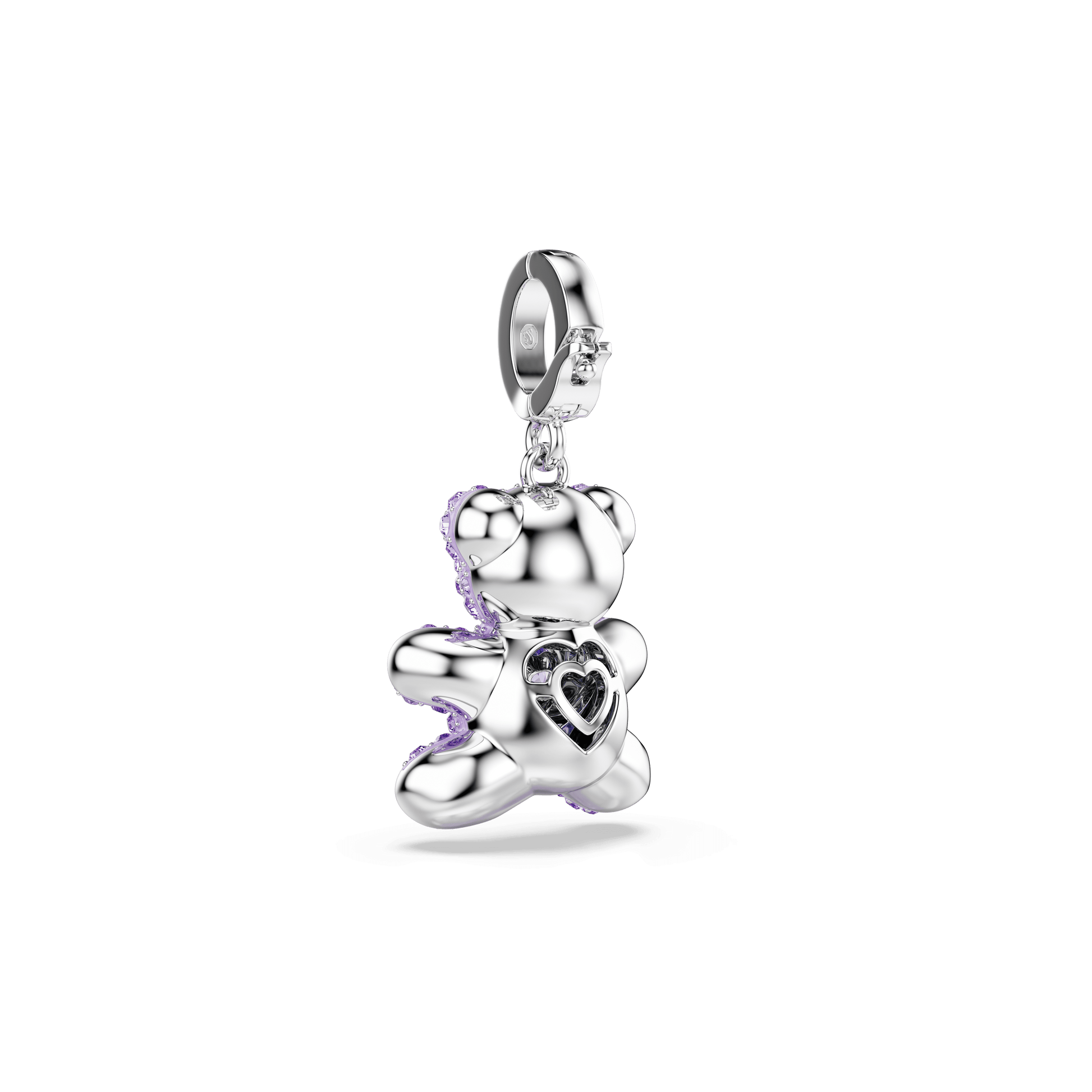 Idyllia charm, Mixed cuts, Teddy, Purple, Rhodium plated