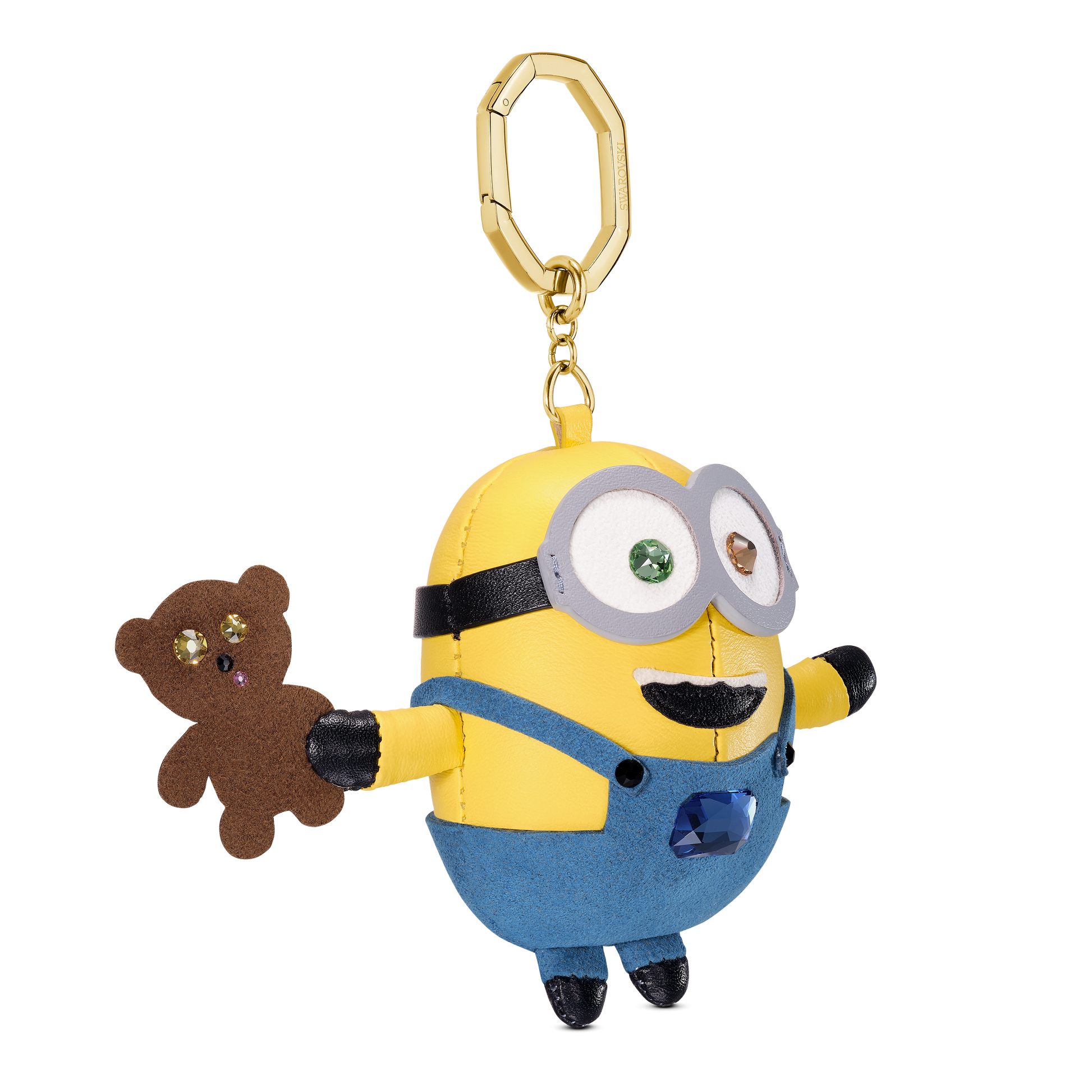 Minions bag charm, Multicolored, Gold-tone plated