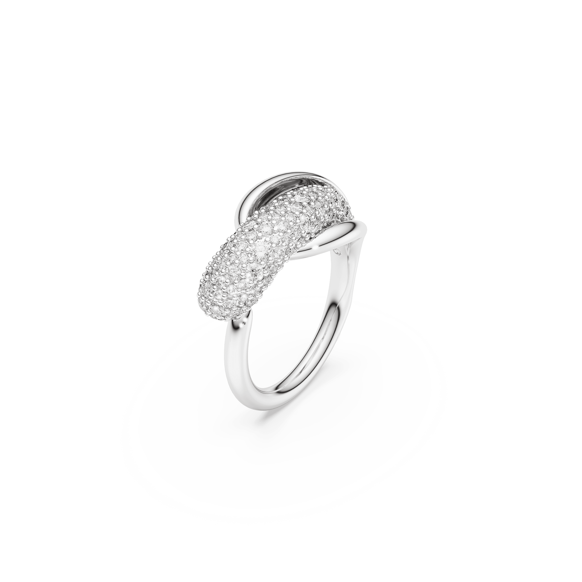 Swarovski Classica cocktail ring, Round cut, White, Sterling silver