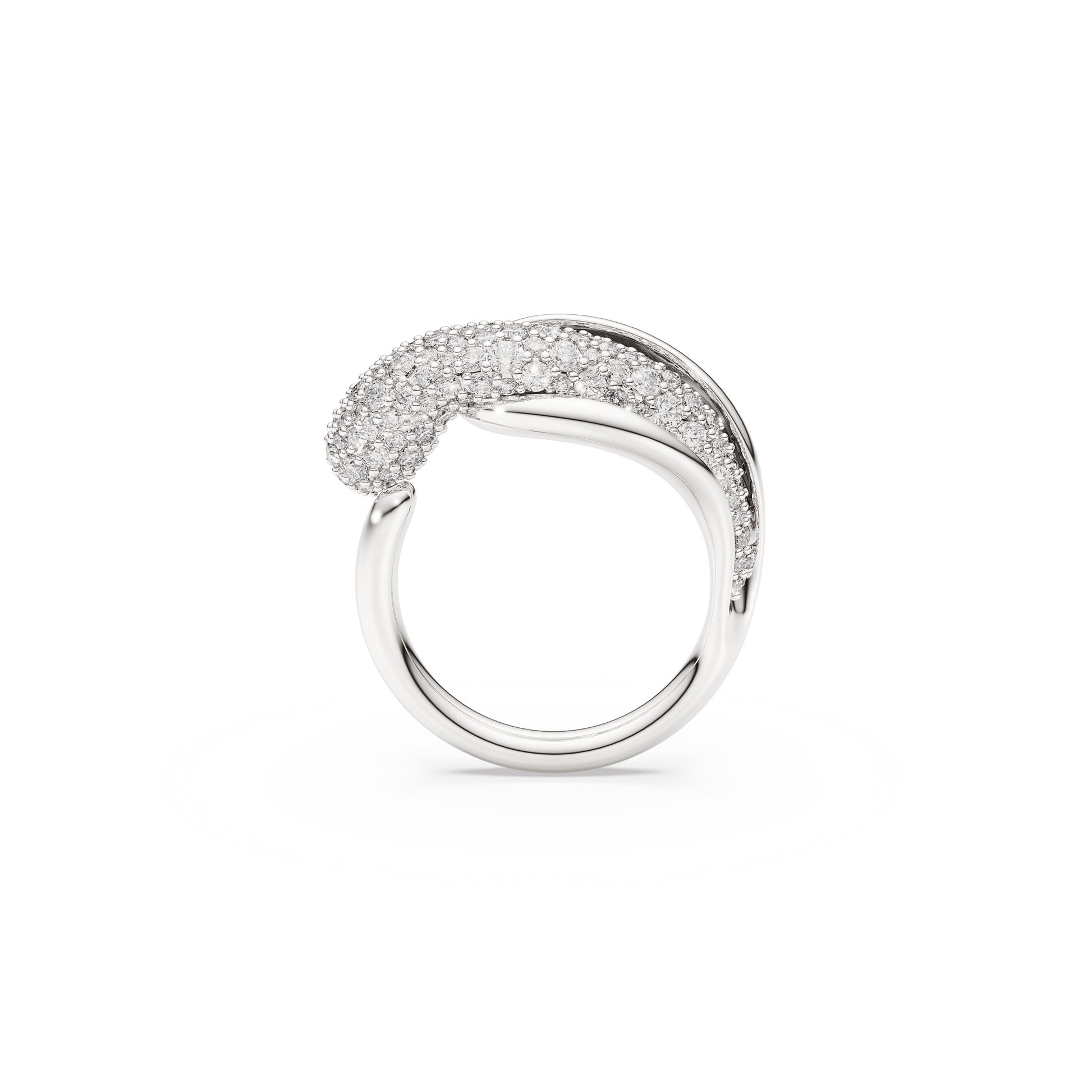 Swarovski Classica cocktail ring, Round cut, White, Sterling silver
