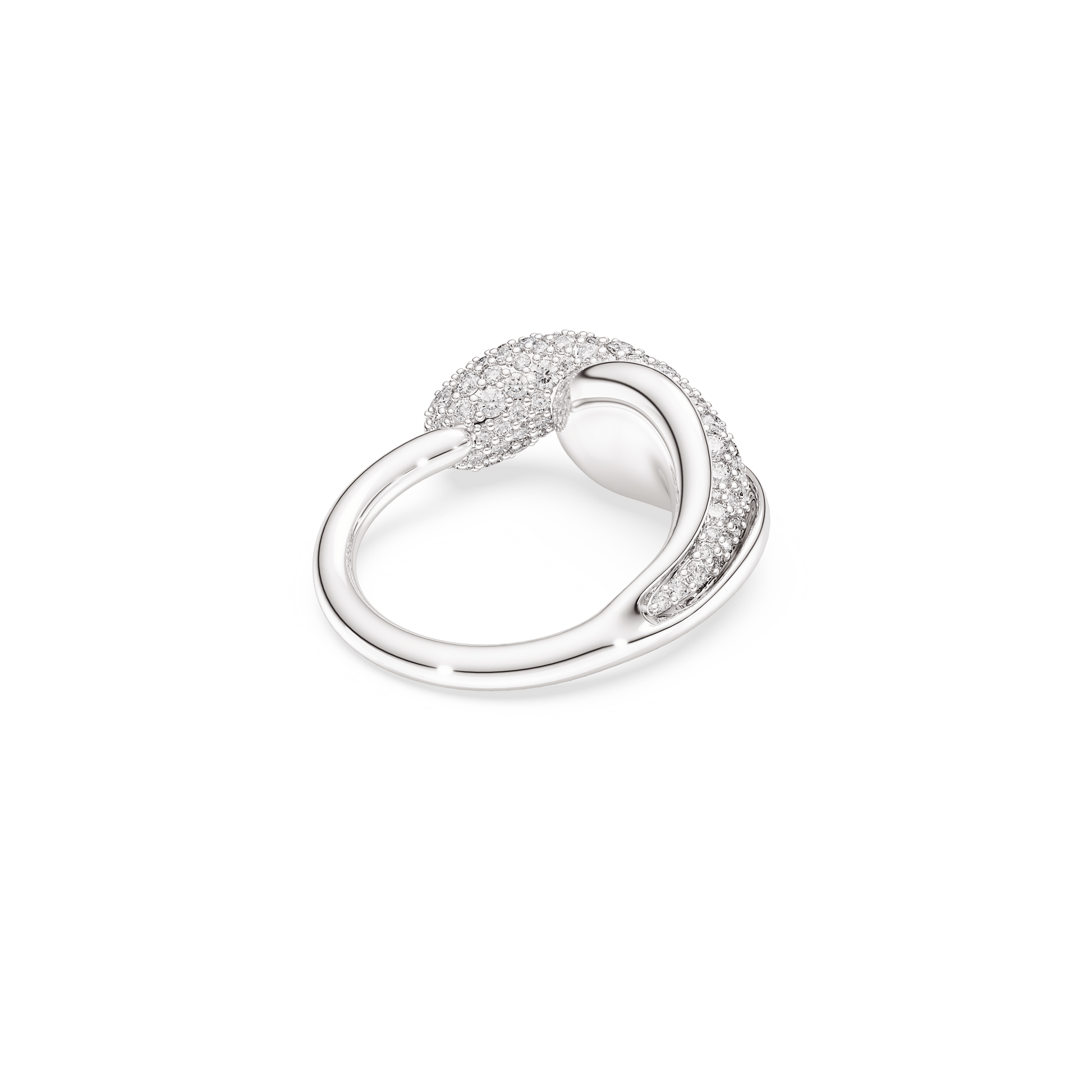 Swarovski Classica cocktail ring, Round cut, White, Sterling silver
