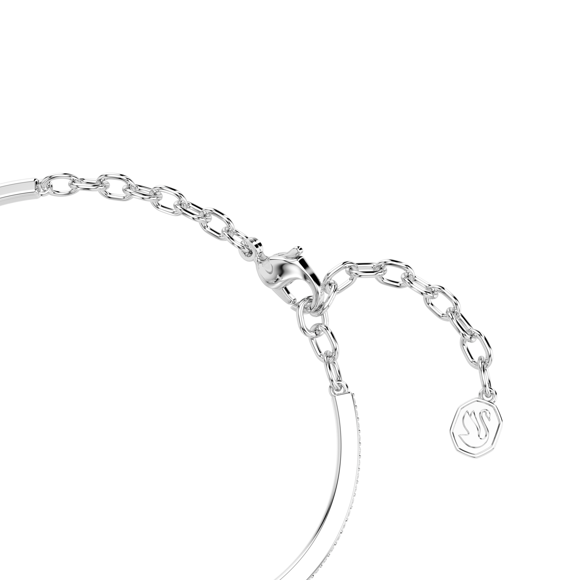 Symbolica bracelet, Pavé, Horse shoe, White, Rhodium plated
