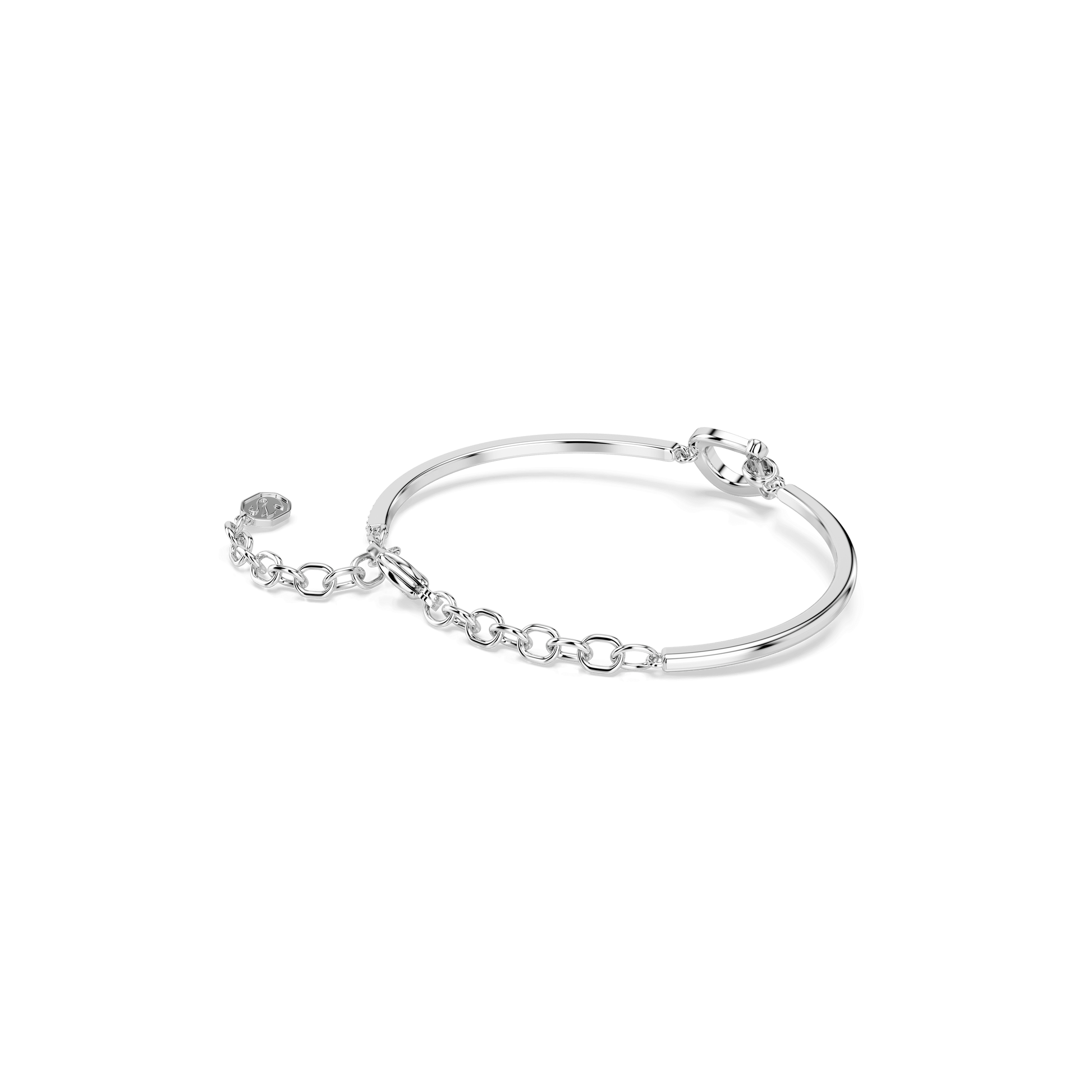 Symbolica bracelet, Pavé, Horse shoe, White, Rhodium plated