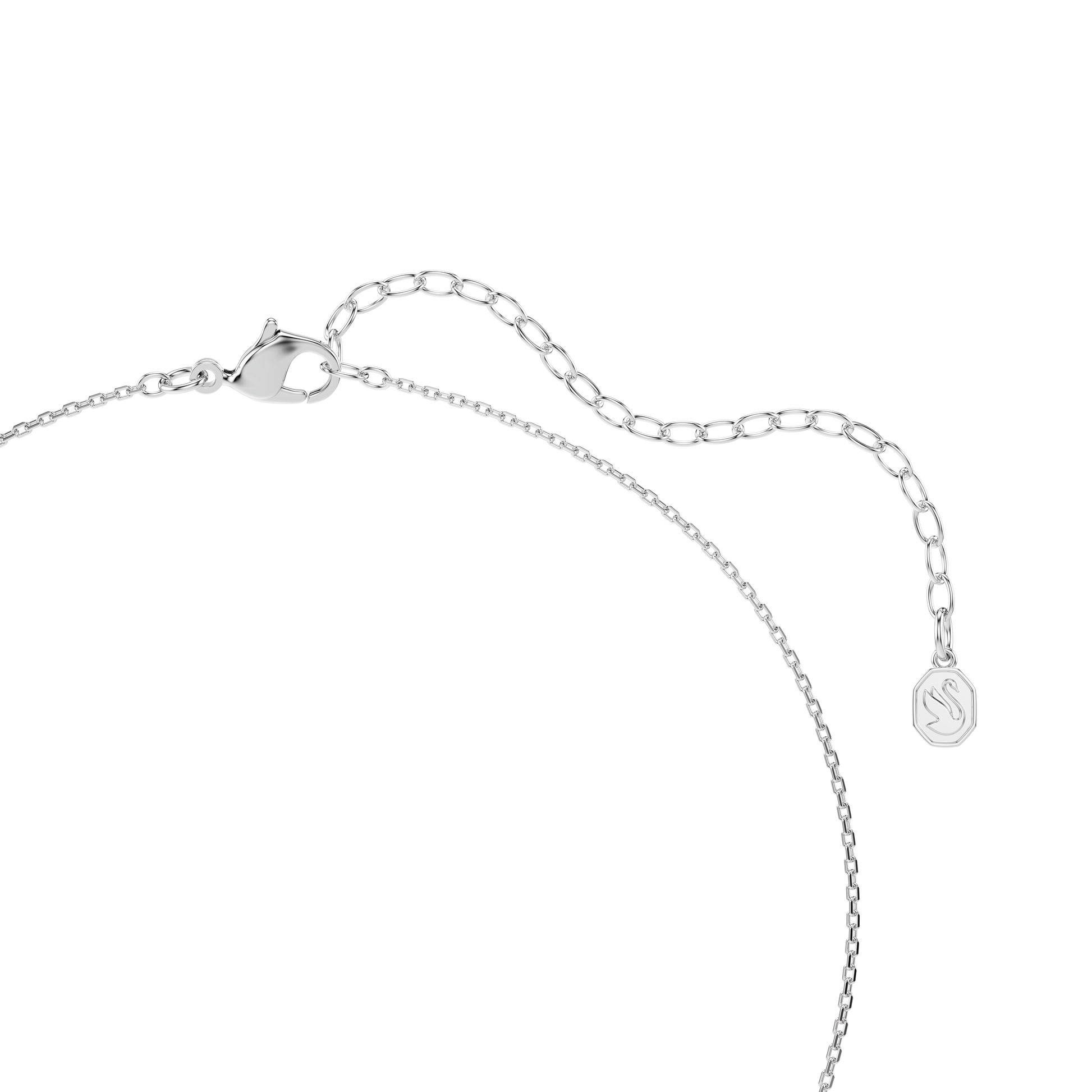 Symbolica pendant, Round cut, Pavé, Horse shoe, Blue, Rhodium plated
