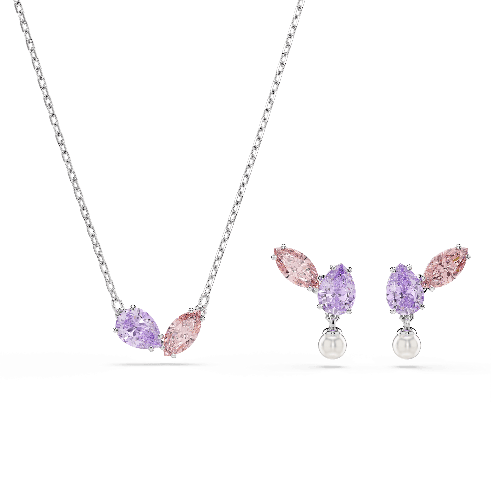 Ariana Grande x Swarovski set, Mixed cuts, Multicolored, Rhodium plated
