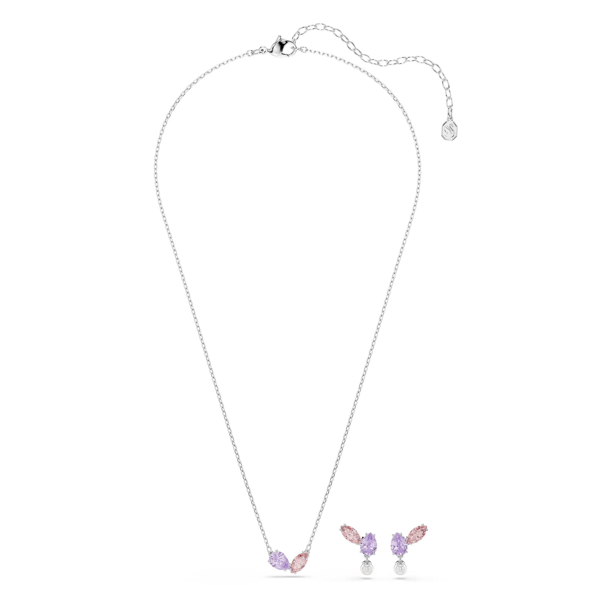 Ariana Grande x Swarovski set, Mixed cuts, Multicolored, Rhodium plated