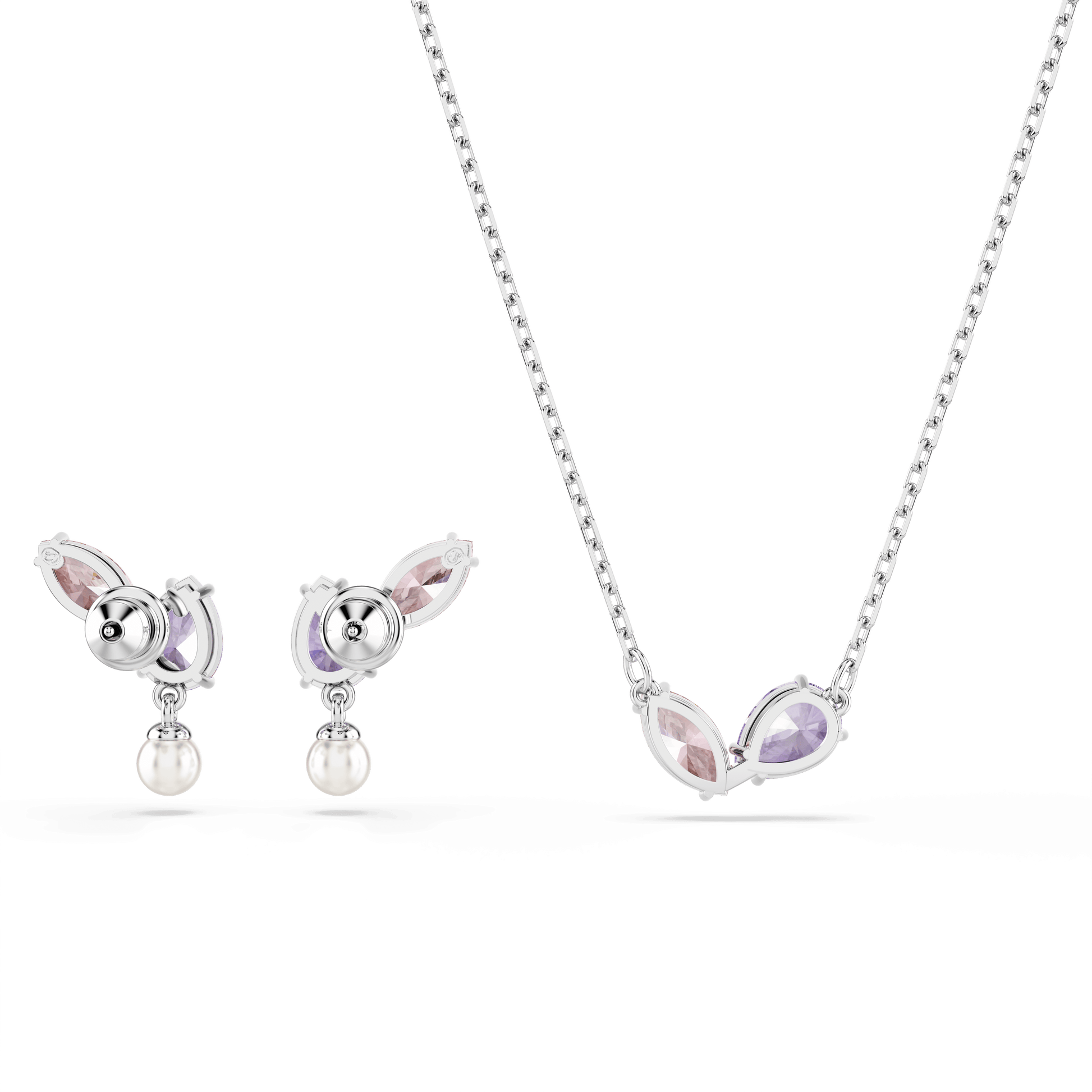Ariana Grande x Swarovski set, Mixed cuts, Multicolored, Rhodium plated