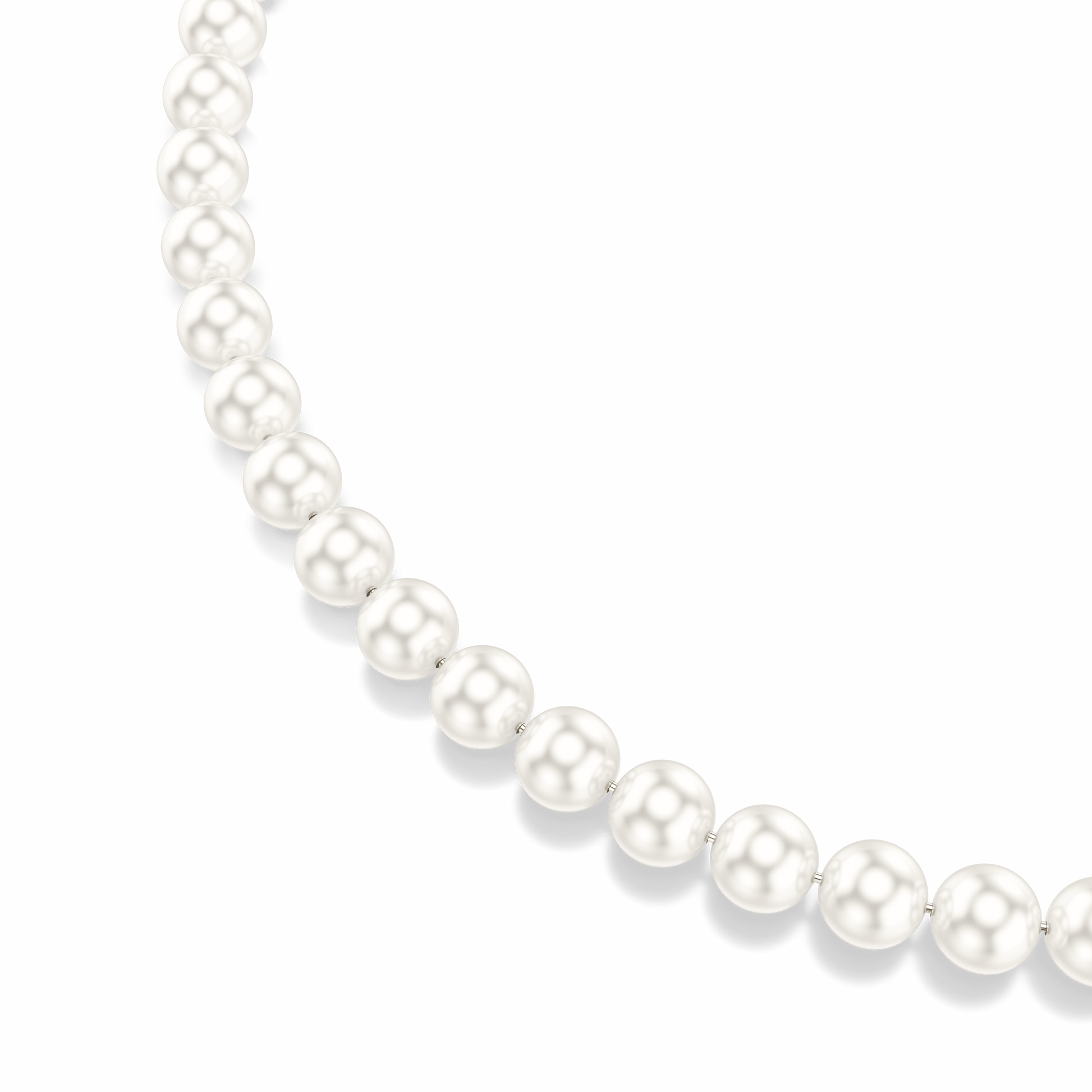 Matrix necklace, Crystal pearl, White, Rhodium plated