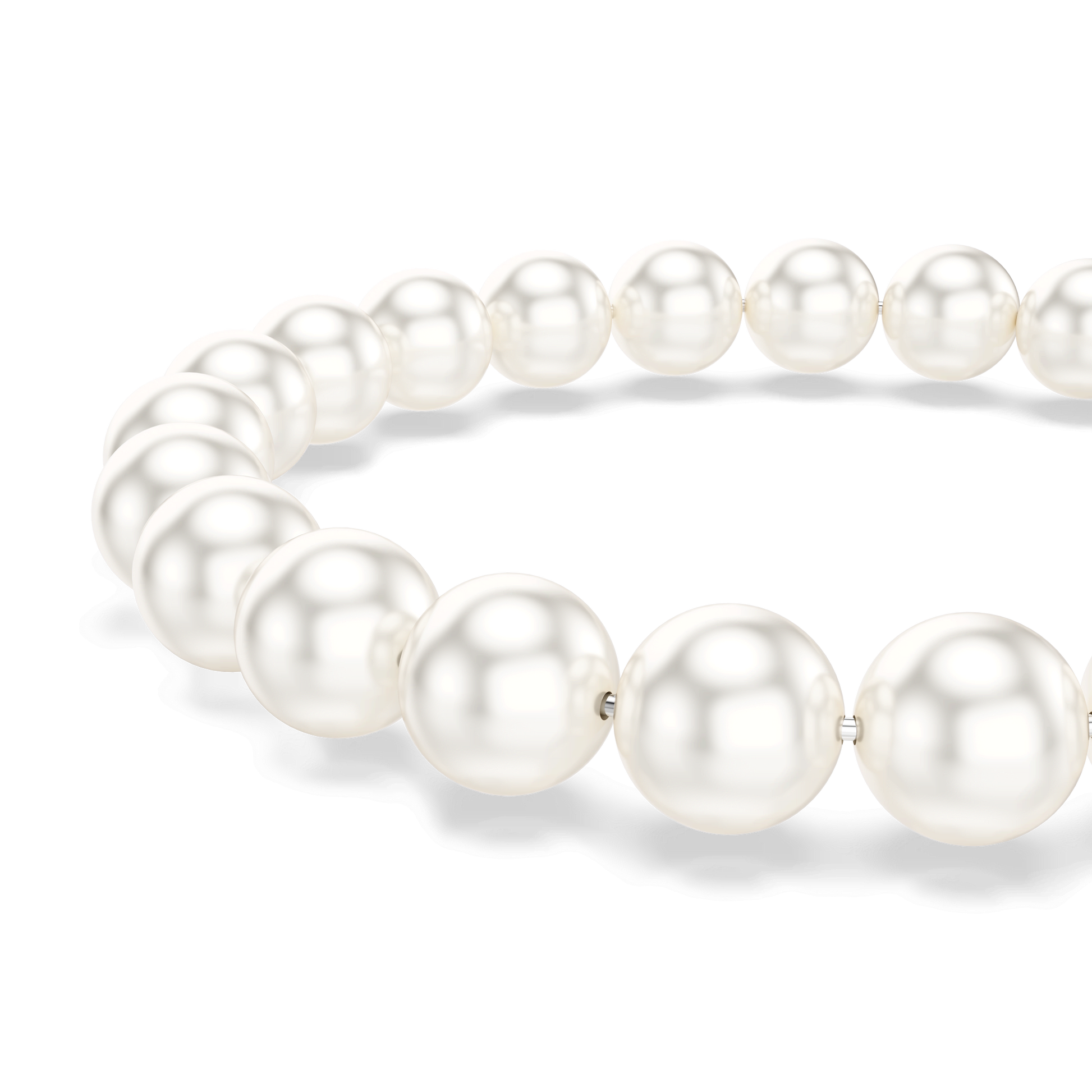 Matrix bracelet, Crystal pearl, White, Rhodium plated