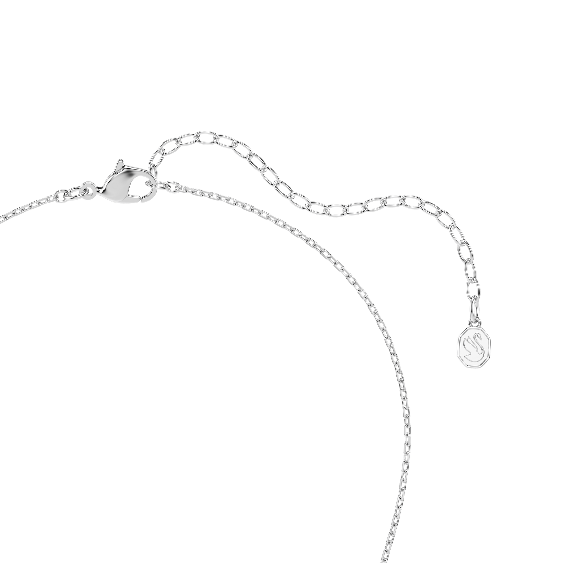 Idyllia pendant, Mixed cuts, Heart, White, Mixed metal finish