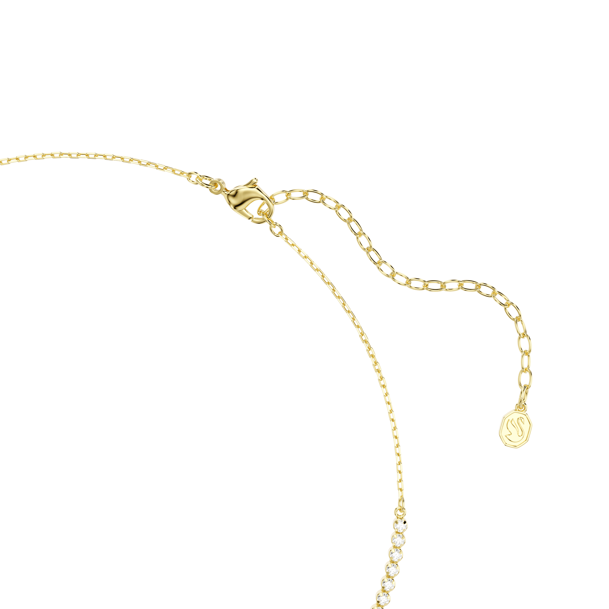 Mesmera necklace, Mixed cuts, White, 18K gold finish