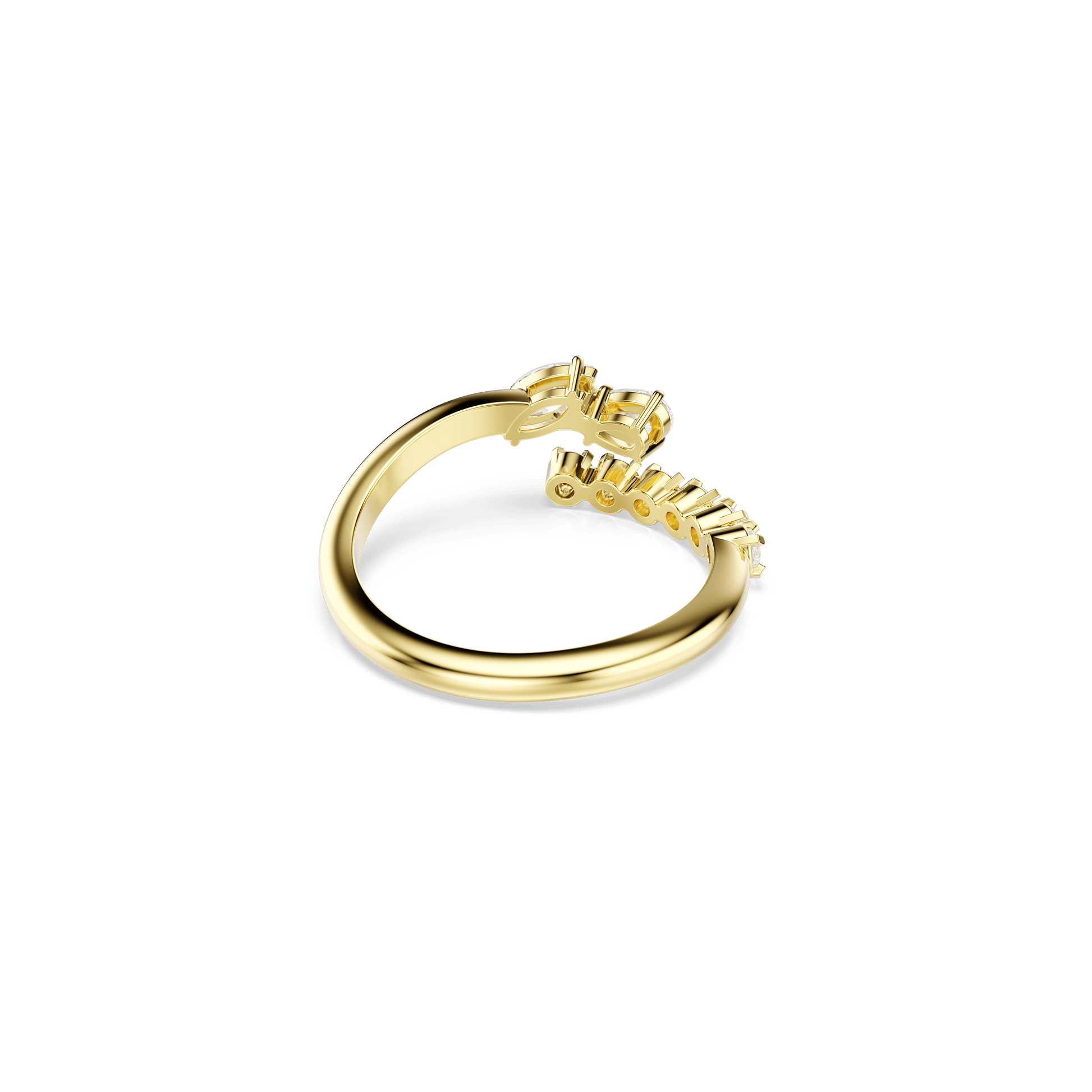 Mesmera open ring, Mixed cuts, White, 18K gold finish