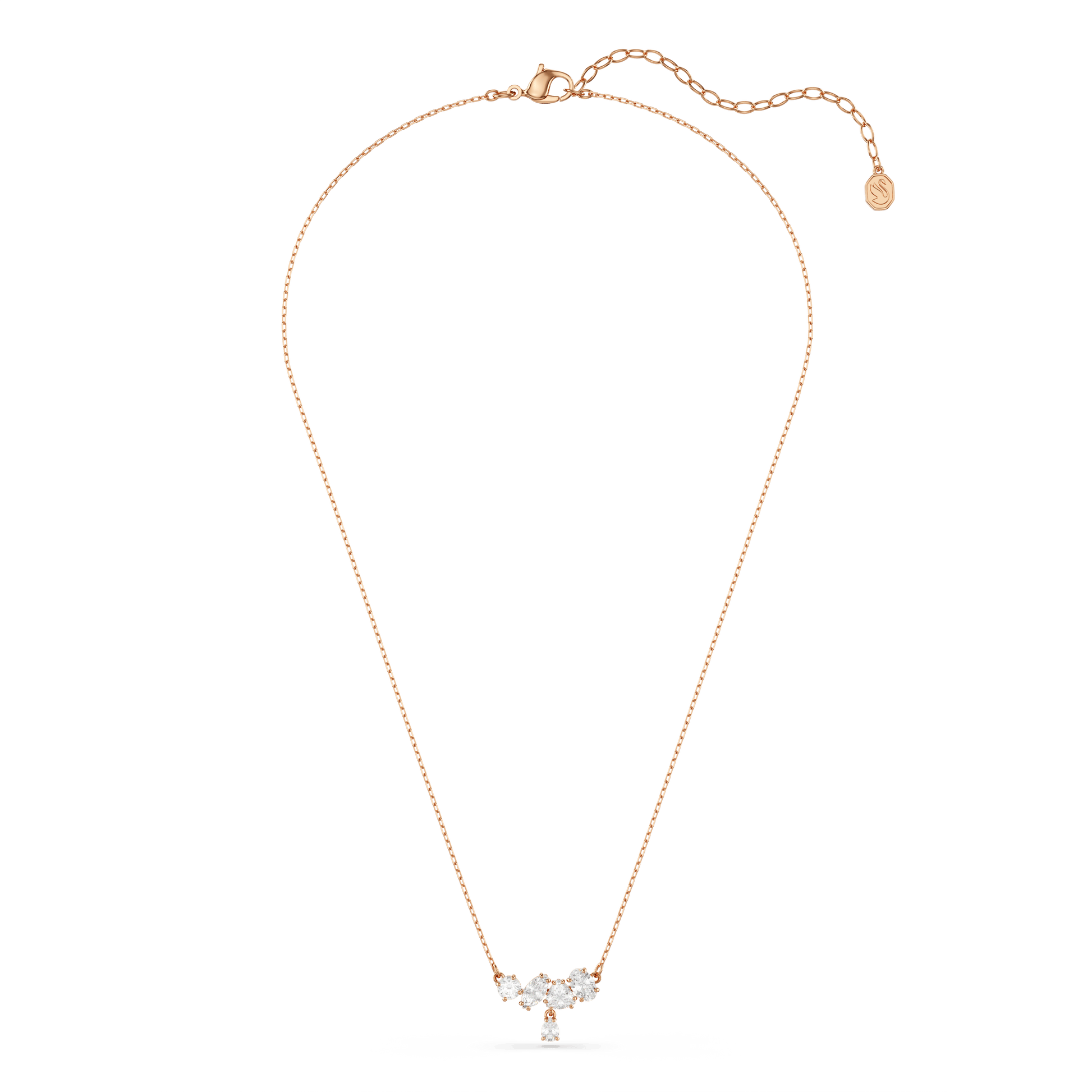 Mesmera necklace, Mixed cuts, White, 18K rose gold finish