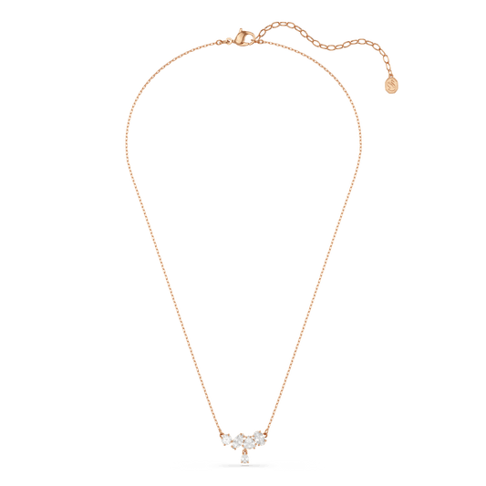 Mesmera necklace, Mixed cuts, White, 18K rose gold finish