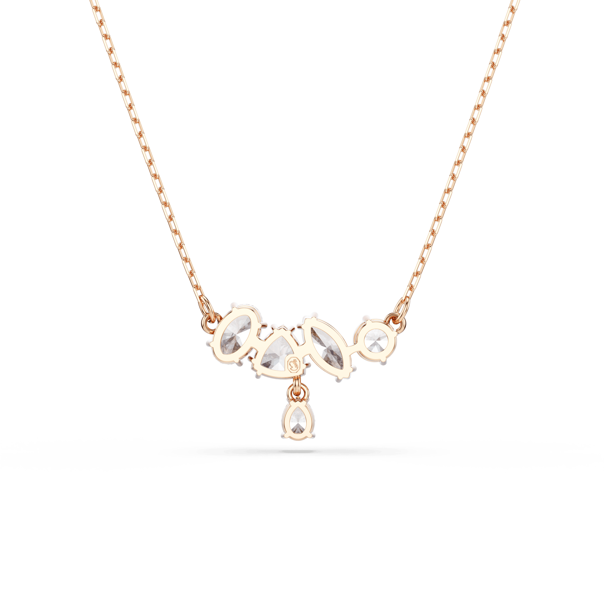 Mesmera necklace, Mixed cuts, White, 18K rose gold finish