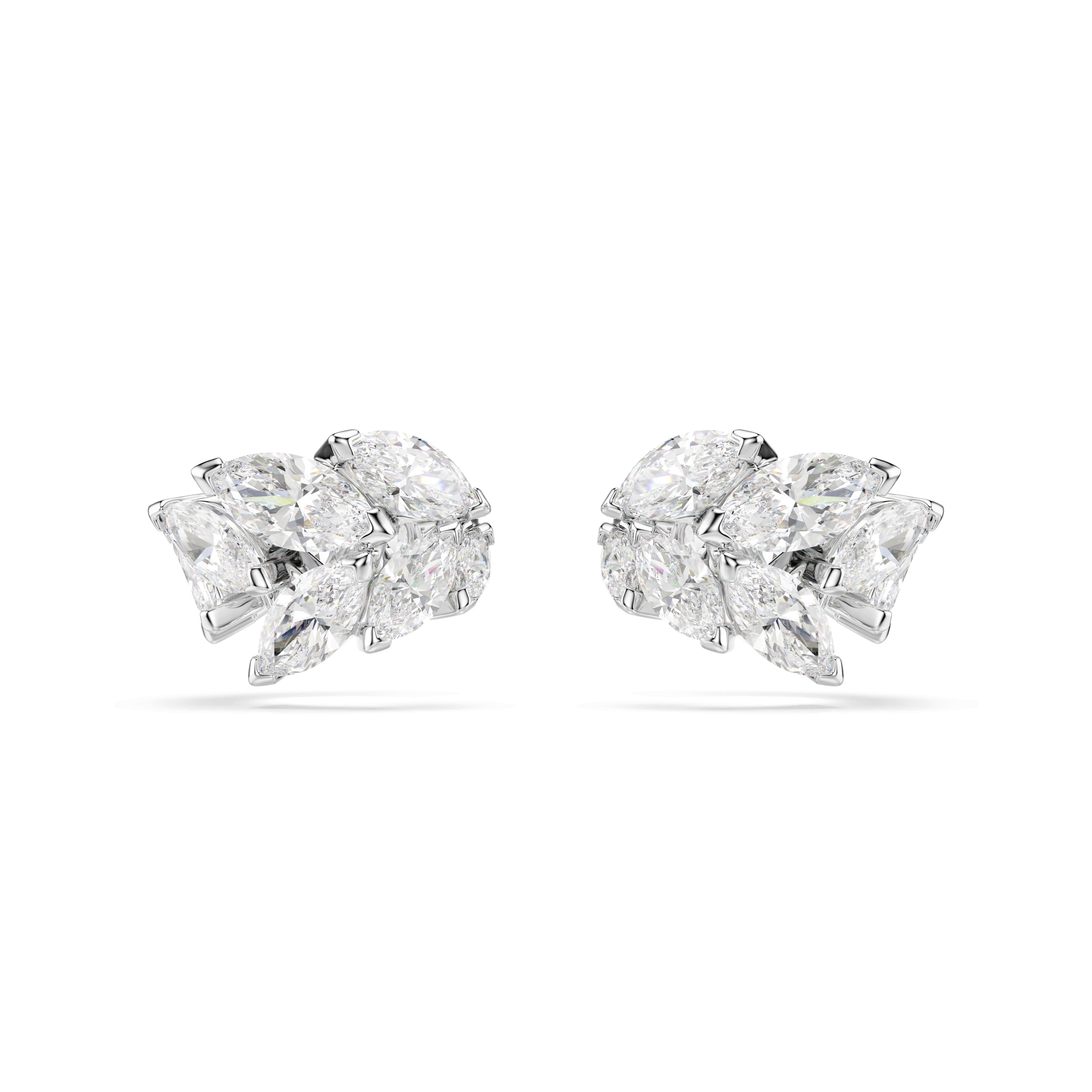 Mesmera ear cuffs, Marquise cut, White, Rhodium plated