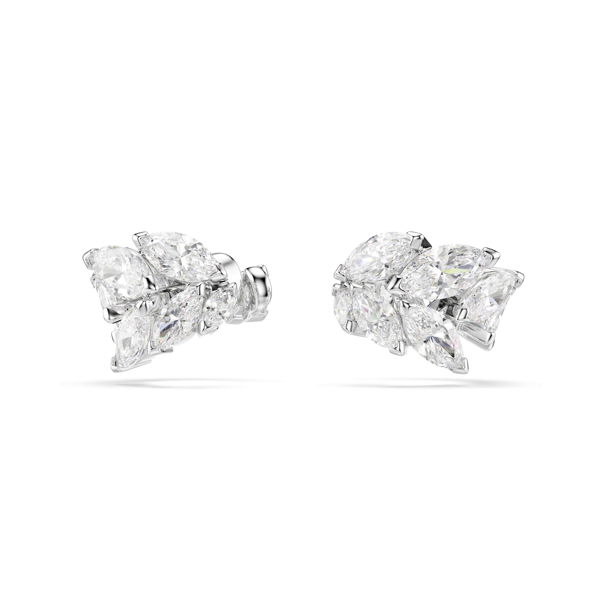 Mesmera ear cuffs, Marquise cut, White, Rhodium plated