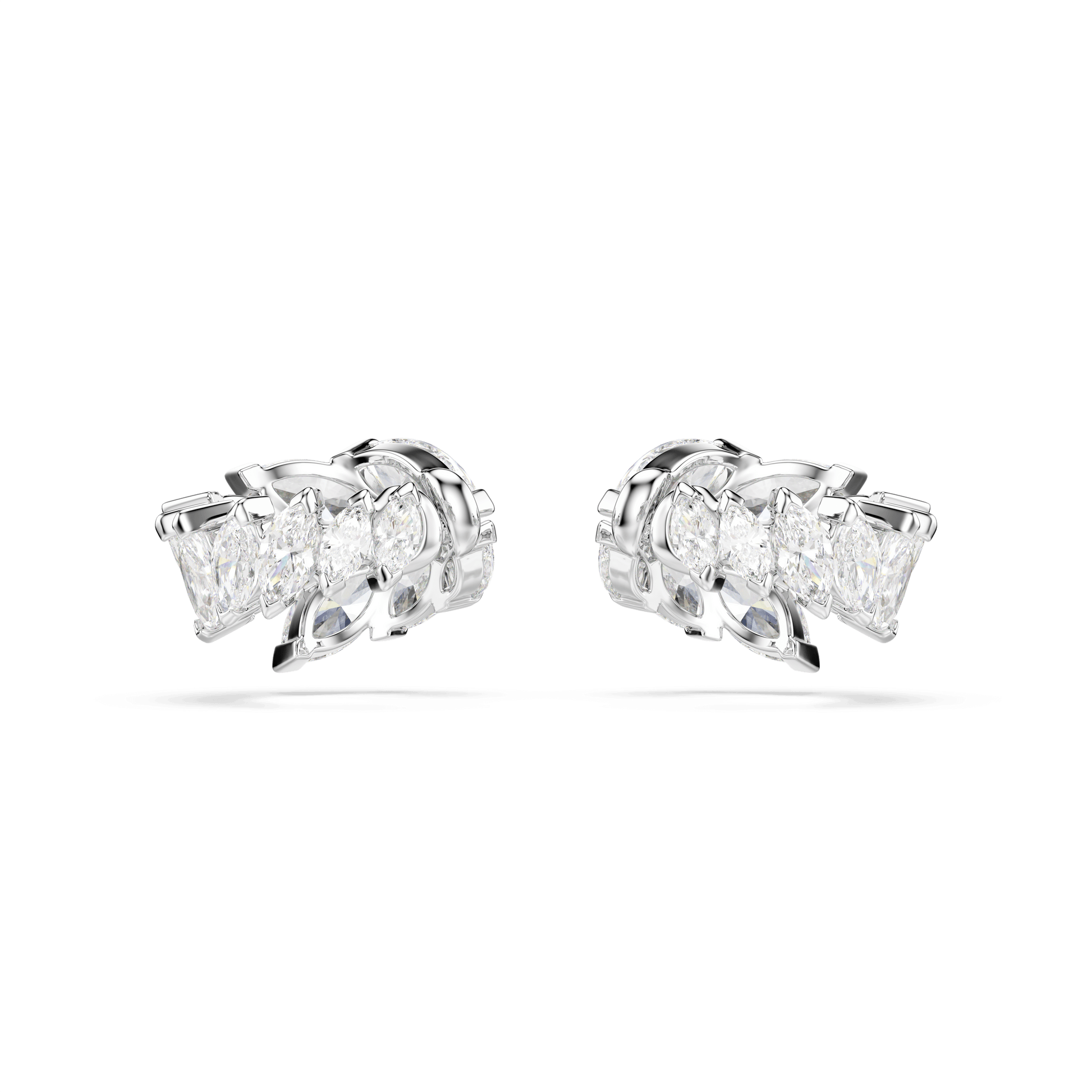 Mesmera ear cuffs, Marquise cut, White, Rhodium plated