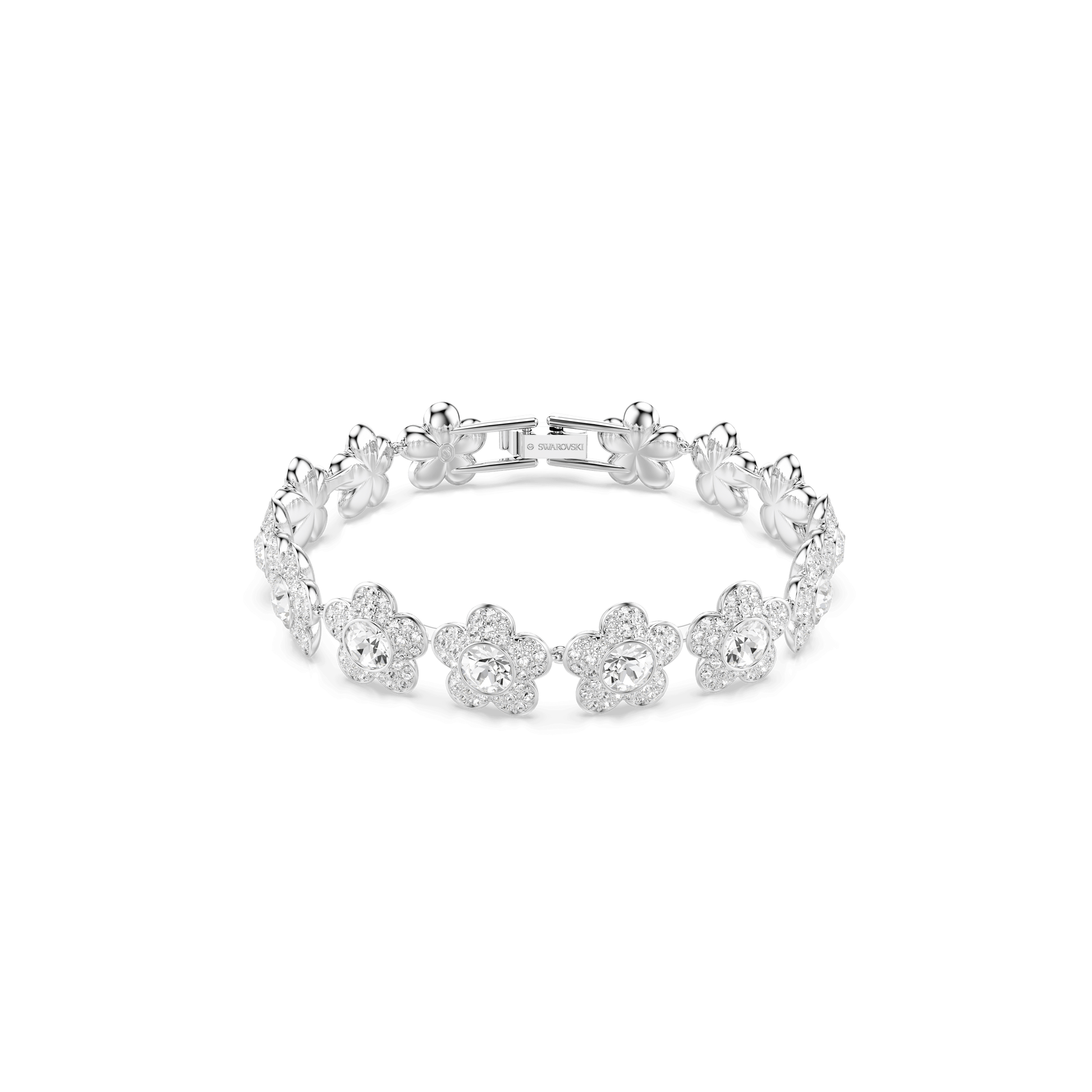 Ariana Grande x Swarovski bracelet, Round cut, Flower, White, Rhodium plated