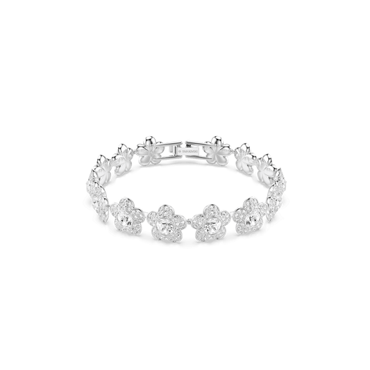 Ariana Grande x Swarovski bracelet, Round cut, Flower, White, Rhodium plated