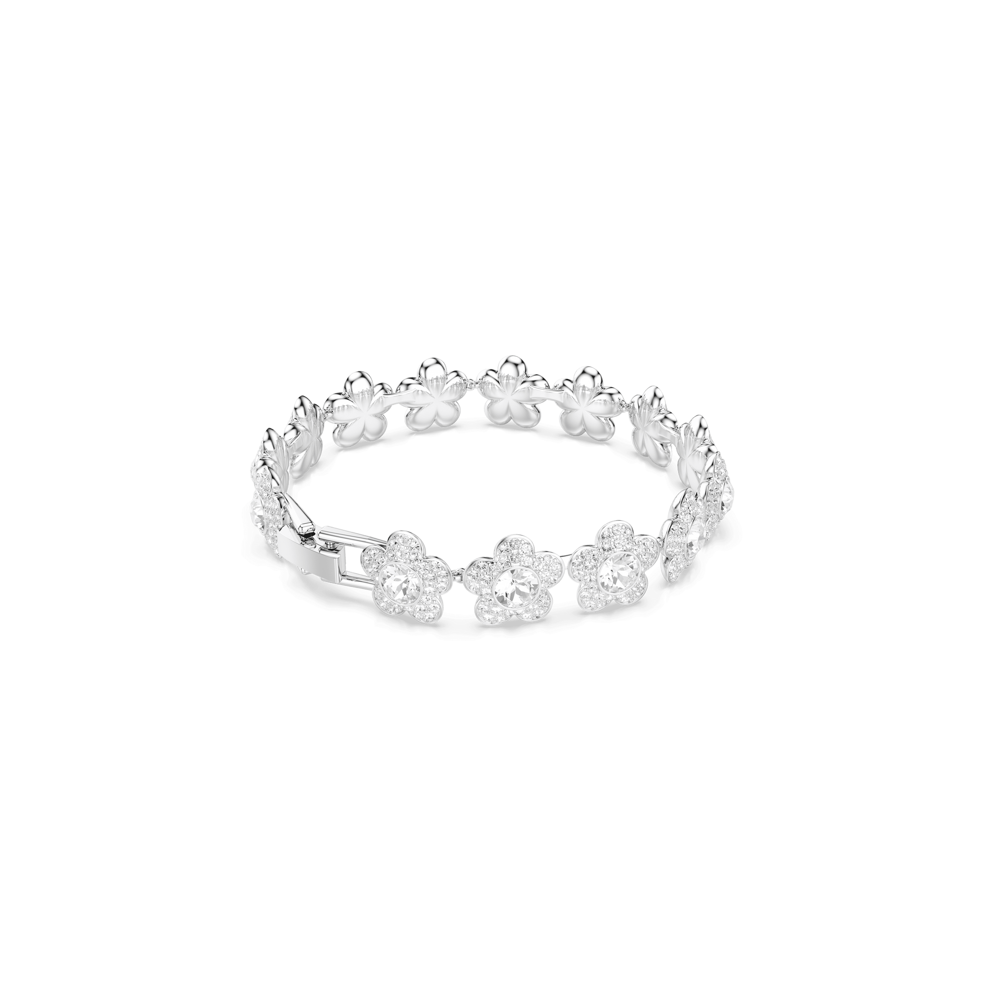 Ariana Grande x Swarovski bracelet, Round cut, Flower, White, Rhodium plated