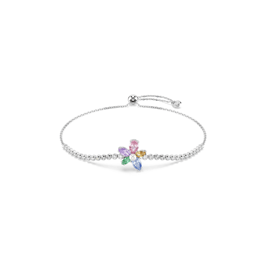 Ariana Grande x Swarovski bracelet, Mixed cuts, Flower, Multicolored, Rhodium plated