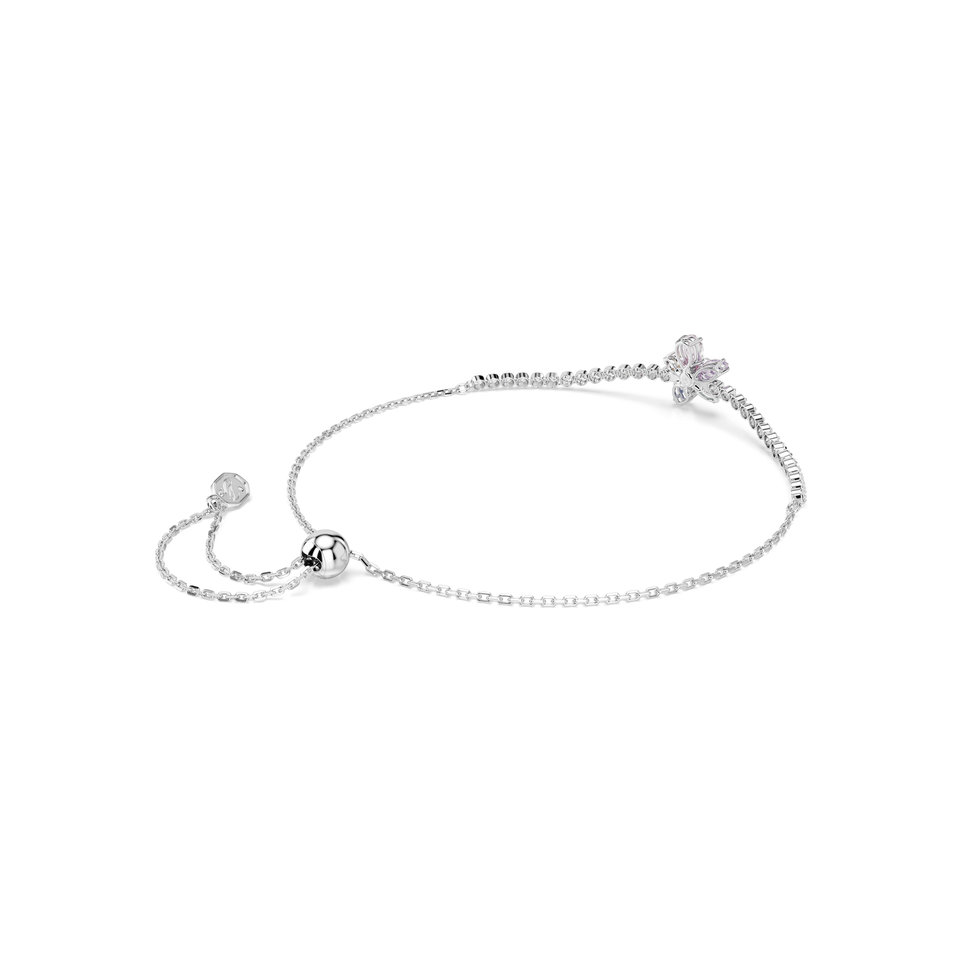 Ariana Grande x Swarovski bracelet, Mixed cuts, Flower, Multicolored, Rhodium plated