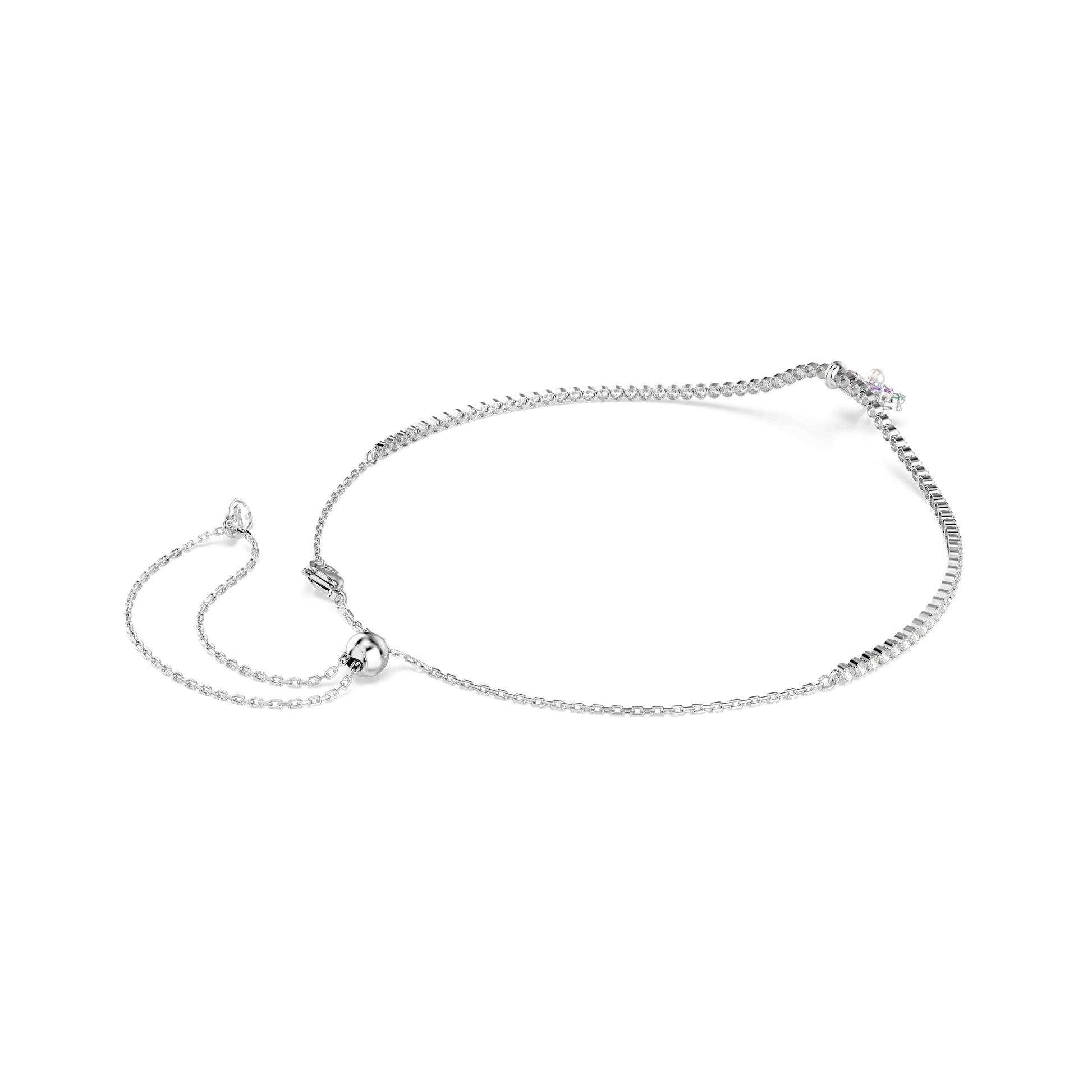 Ariana Grande x Swarovski choker, Mixed cuts, Flower, Multicolored, Rhodium plated