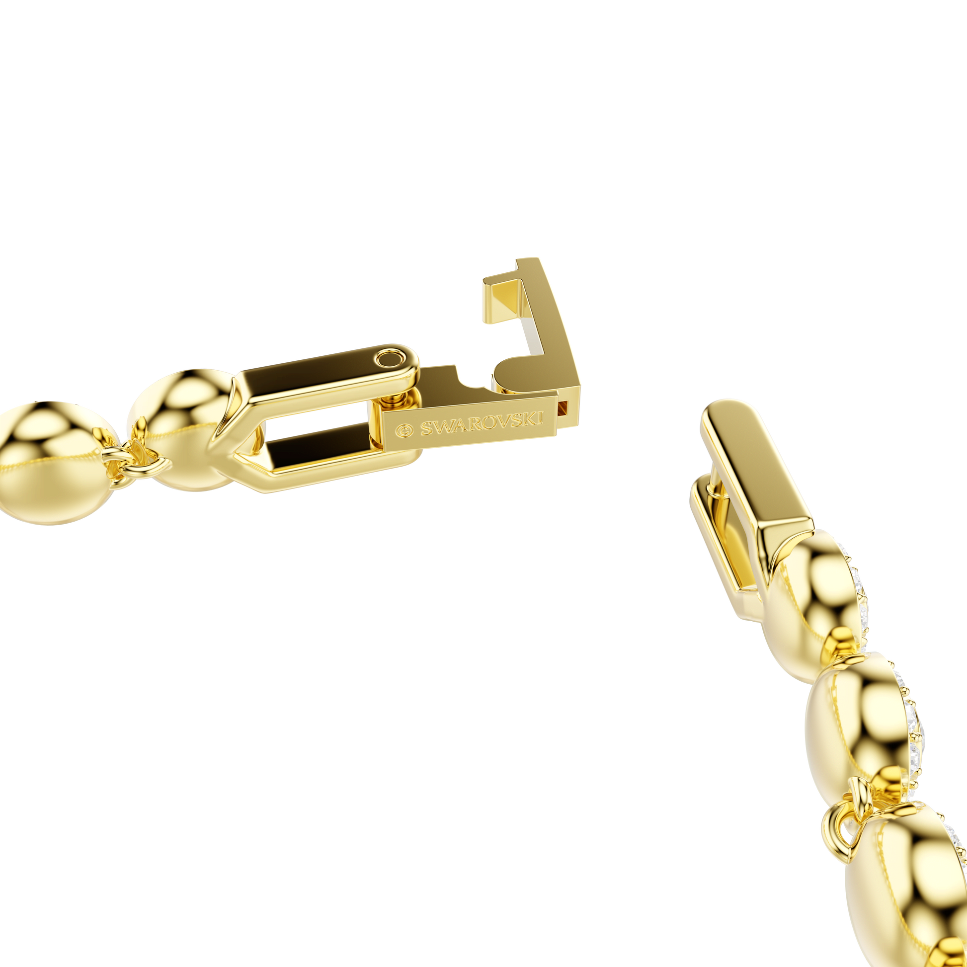 Una Angelic bracelet, Round cut, White, 18K gold finish