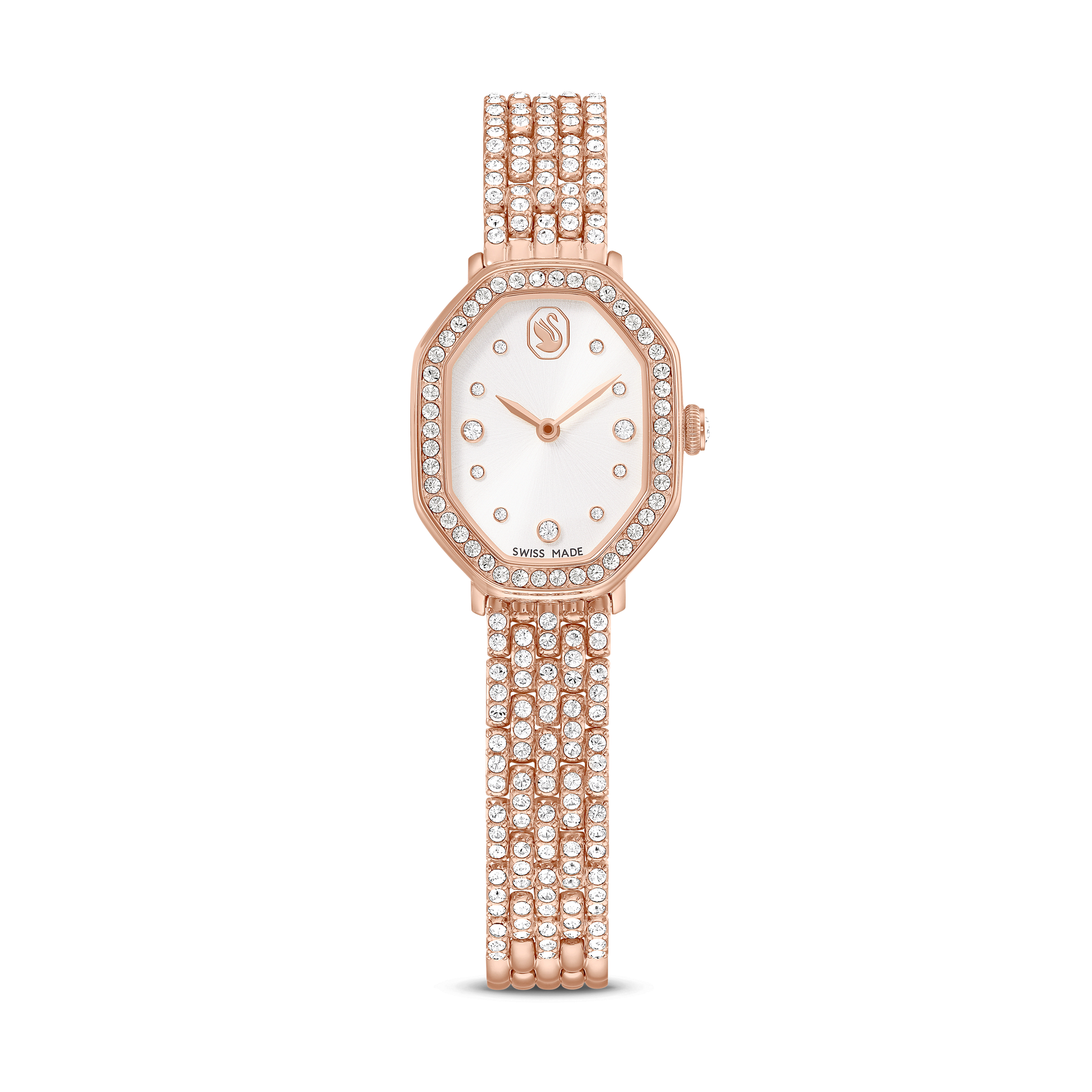 Dextera octagon watch, Swiss Made, Metal bracelet, Rose gold tone, Rose gold-tone finish