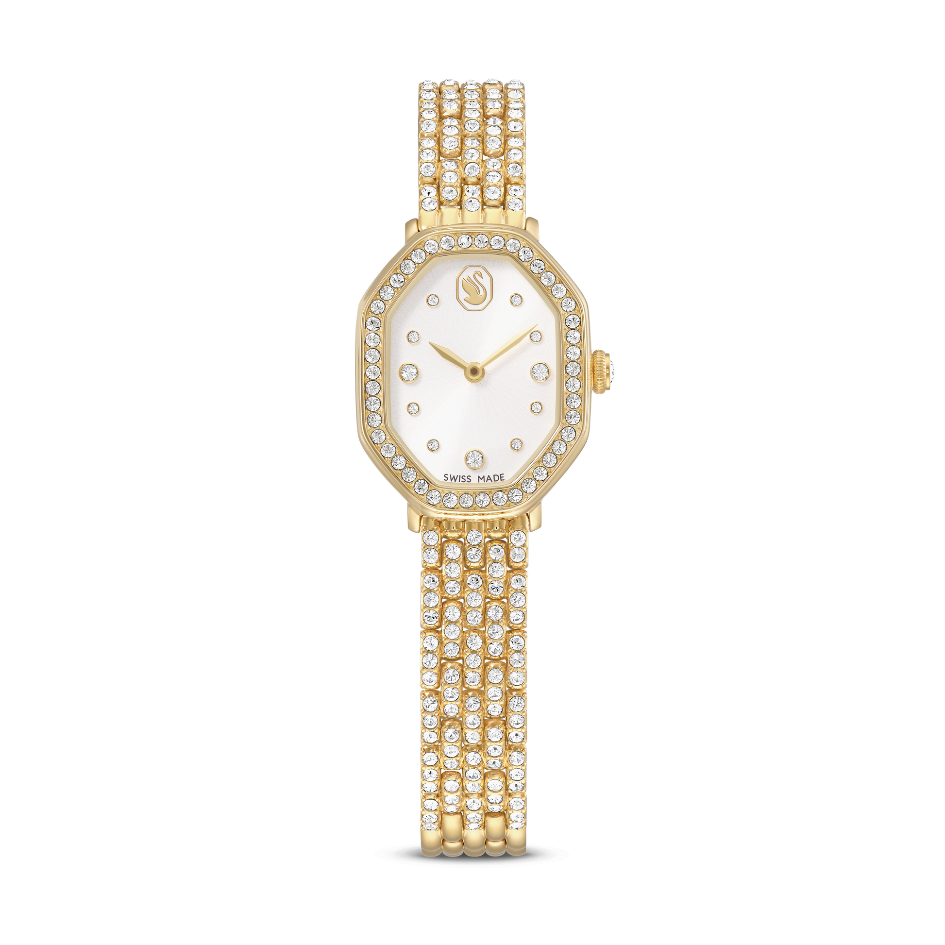 Dextera octagon watch, Swiss Made, Metal bracelet, Gold tone, Gold-tone finish