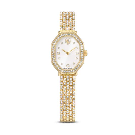 Dextera octagon watch, Swiss Made, Metal bracelet, Gold tone, Gold-tone finish