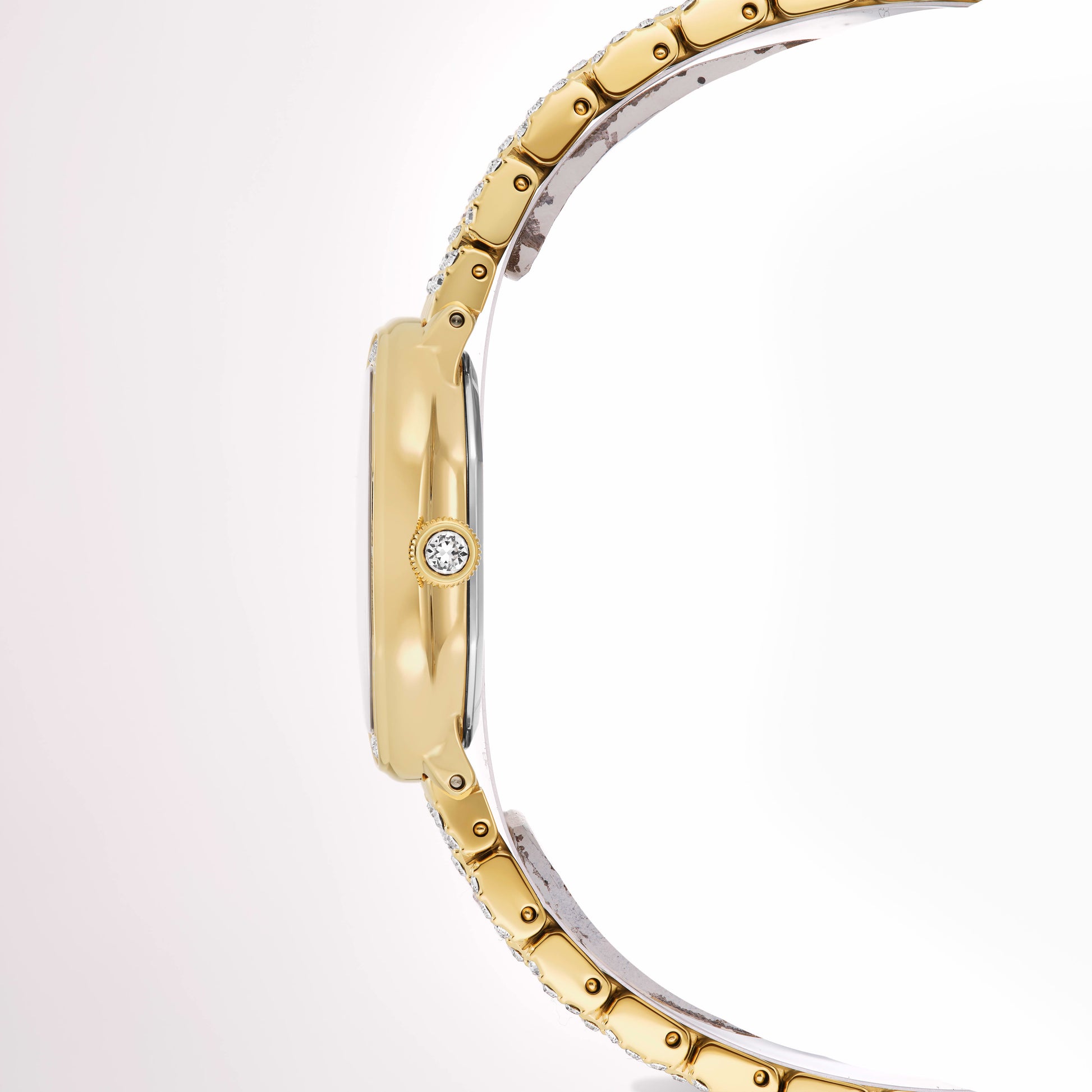Dextera octagon watch, Swiss Made, Metal bracelet, Gold tone, Gold-tone finish