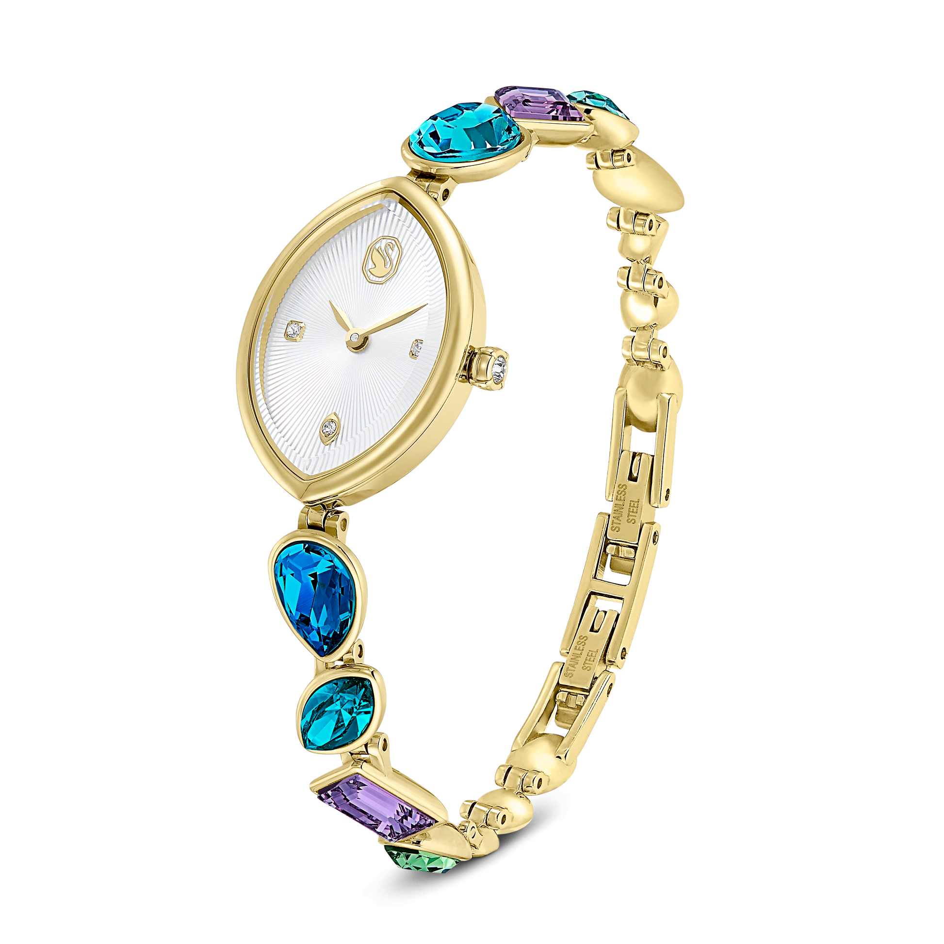 Gema watch, Crystal bracelet, Gold tone, Gold-tone finish